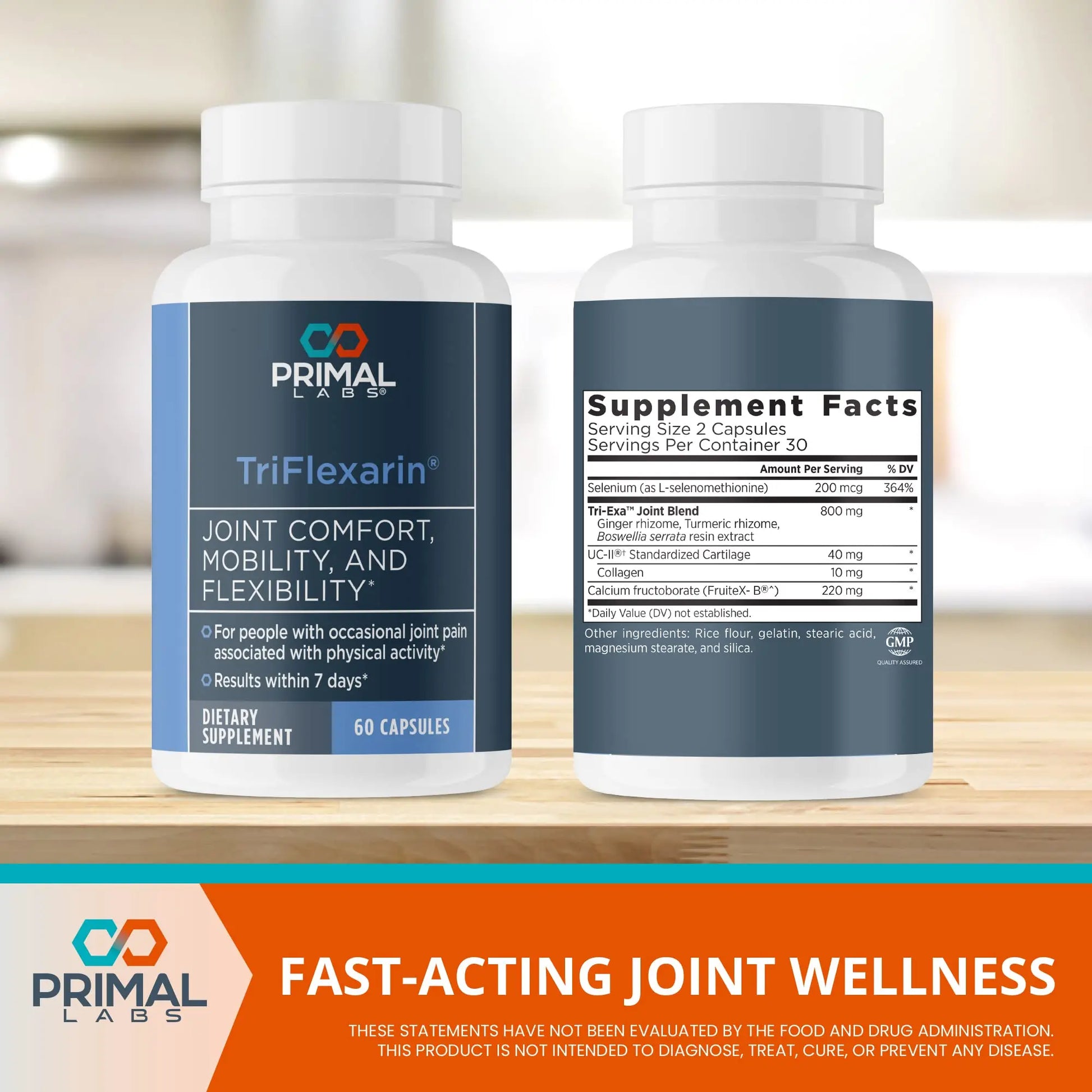 TriFlexarin Joint Support Supplement with FruiteX-B for Joint Comfort and Mobility Primal Labs uk supplements