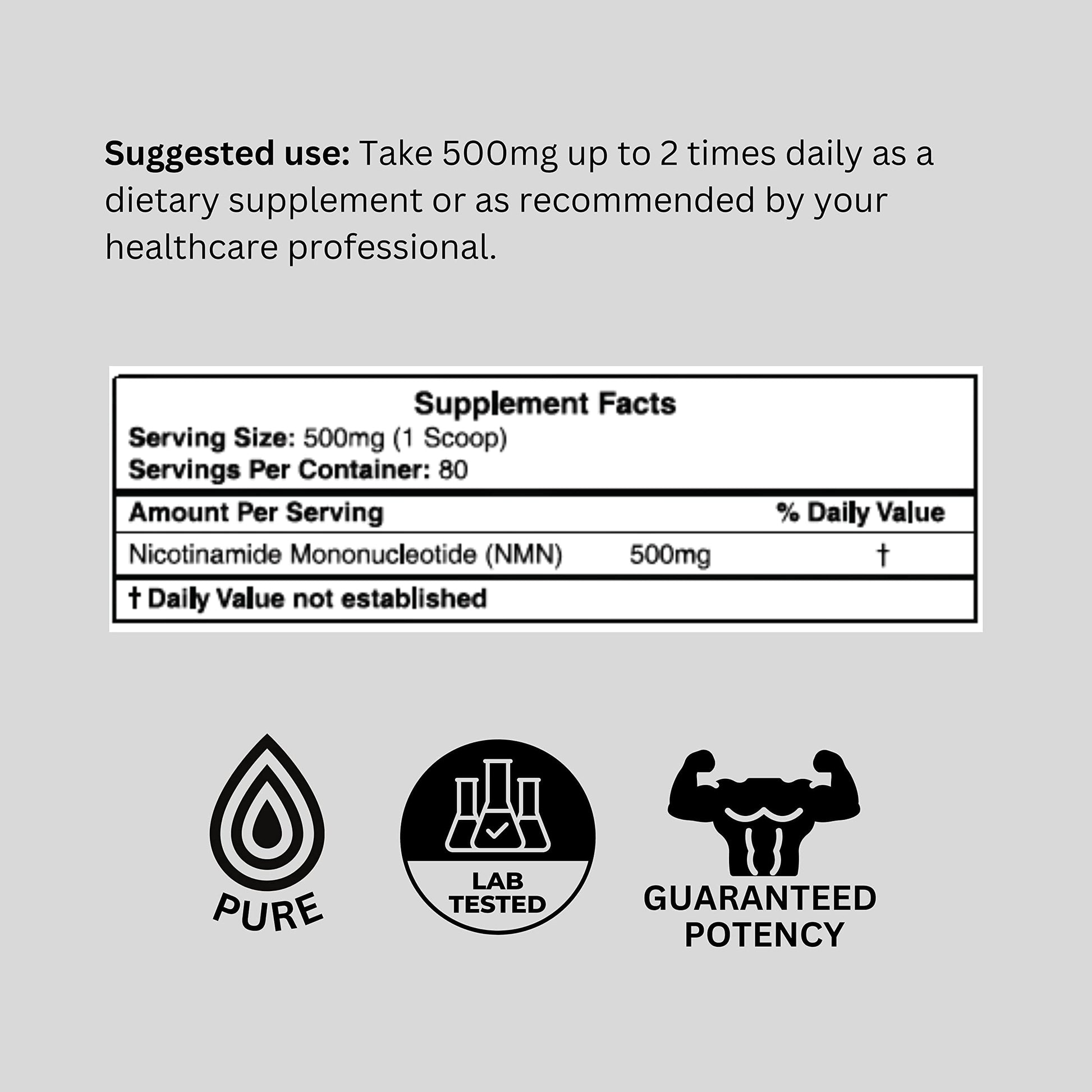 Probase Nutrition Longevity Pure NMN Powder 40 Grams - Ultra-Pure, Fully Stabilized, Pharmaceutical Grade NMN to Boost NAD+, Nicotinamide Mononucleotide Powder Supplement Probase Nutrition uk supplements
