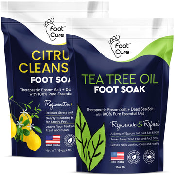 Tea Tree Oil & Citrus Detox Foot Soak with Epsom Salts - All Natural Salts for Post Workout FOOT CURE uk supplements