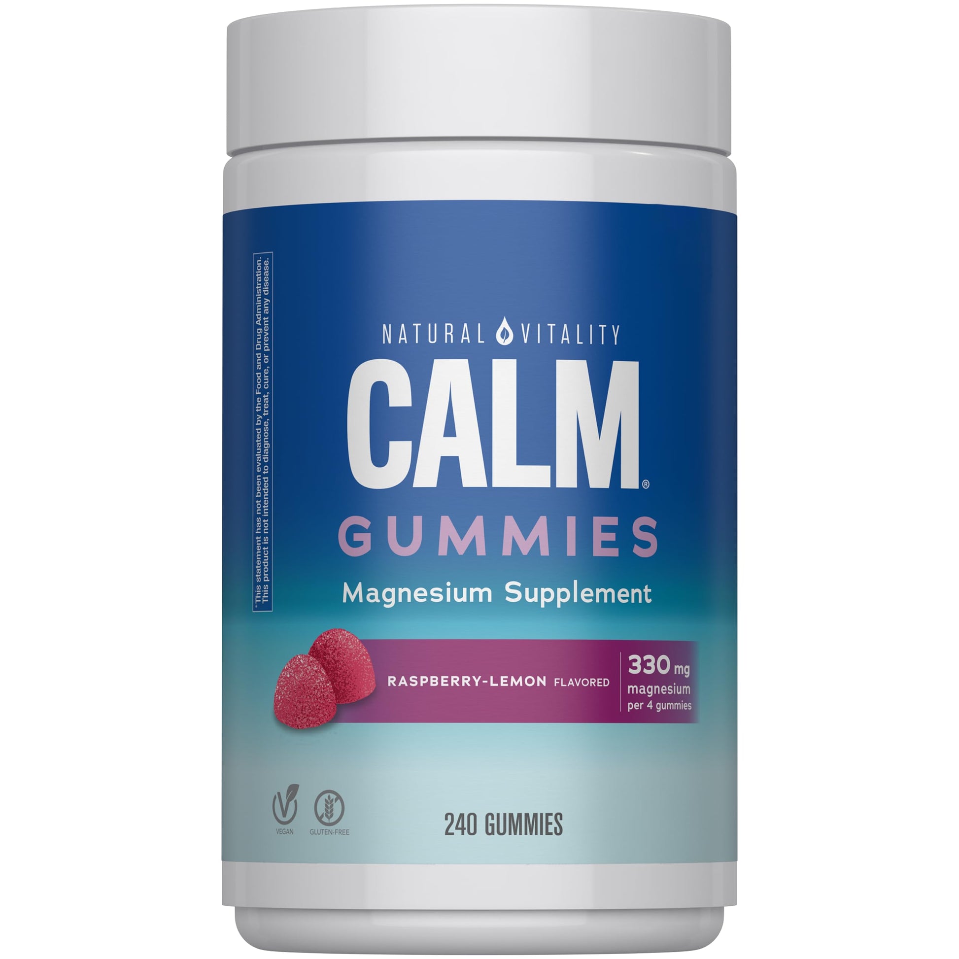 Natural Vitality Calm Magnesium Gummies | 330mg Per Serving | Raspberry Lemon Flavored Supplement | Gluten-Free & Vegan | 240 Count Natural Vitality uk supplements