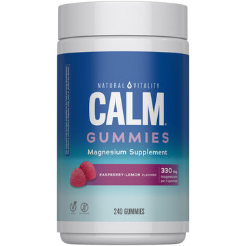 Natural Vitality Calm Magnesium Gummies | 330mg Per Serving | Raspberry Lemon Flavored Supplement | Gluten-Free & Vegan | 240 Count Natural Vitality uk supplements