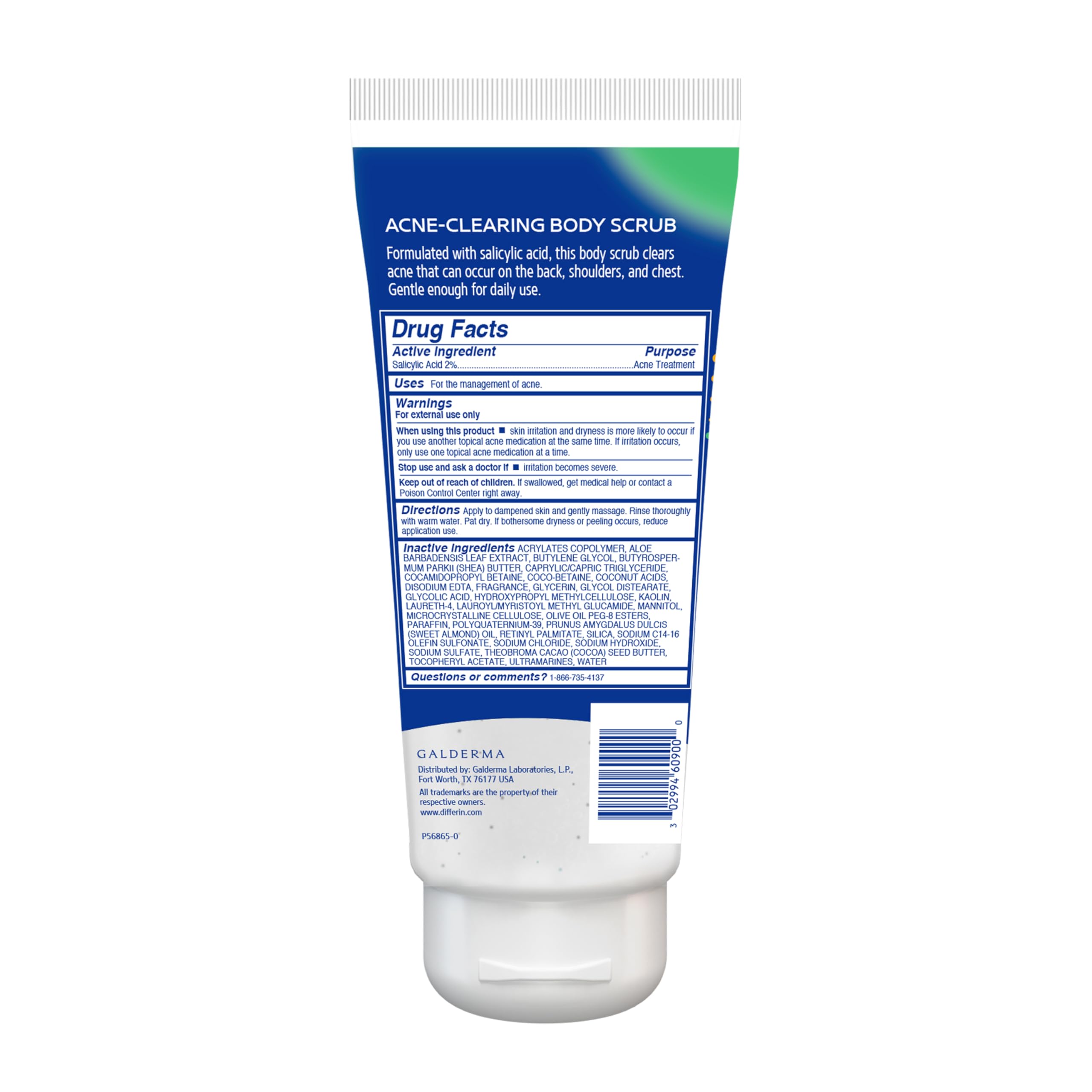 Differin Body Scrub with Salicylic Acid Acne Clearing Improves Tone and Texture Prone Skin Differin uk supplements
