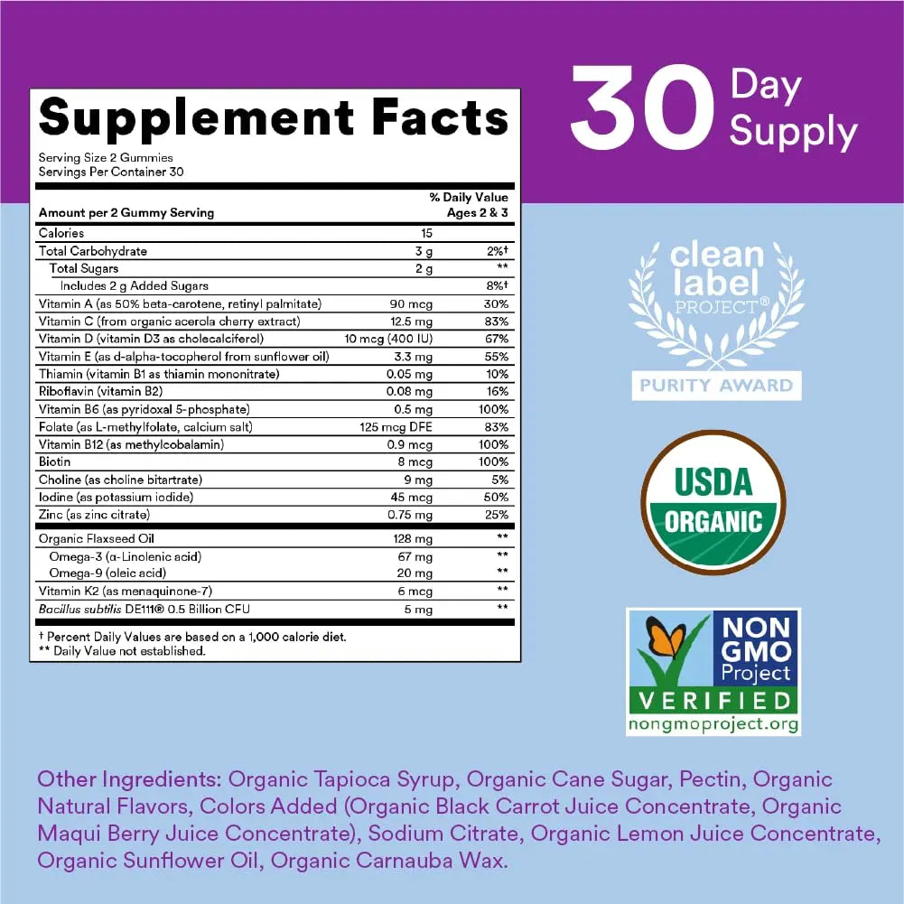 SmartyPants Organic Toddler Multivitamin Gummies & So Cozy Leave in Conditioner for Kids' Curly Hair, 60 Count SmartyPants uk supplements
