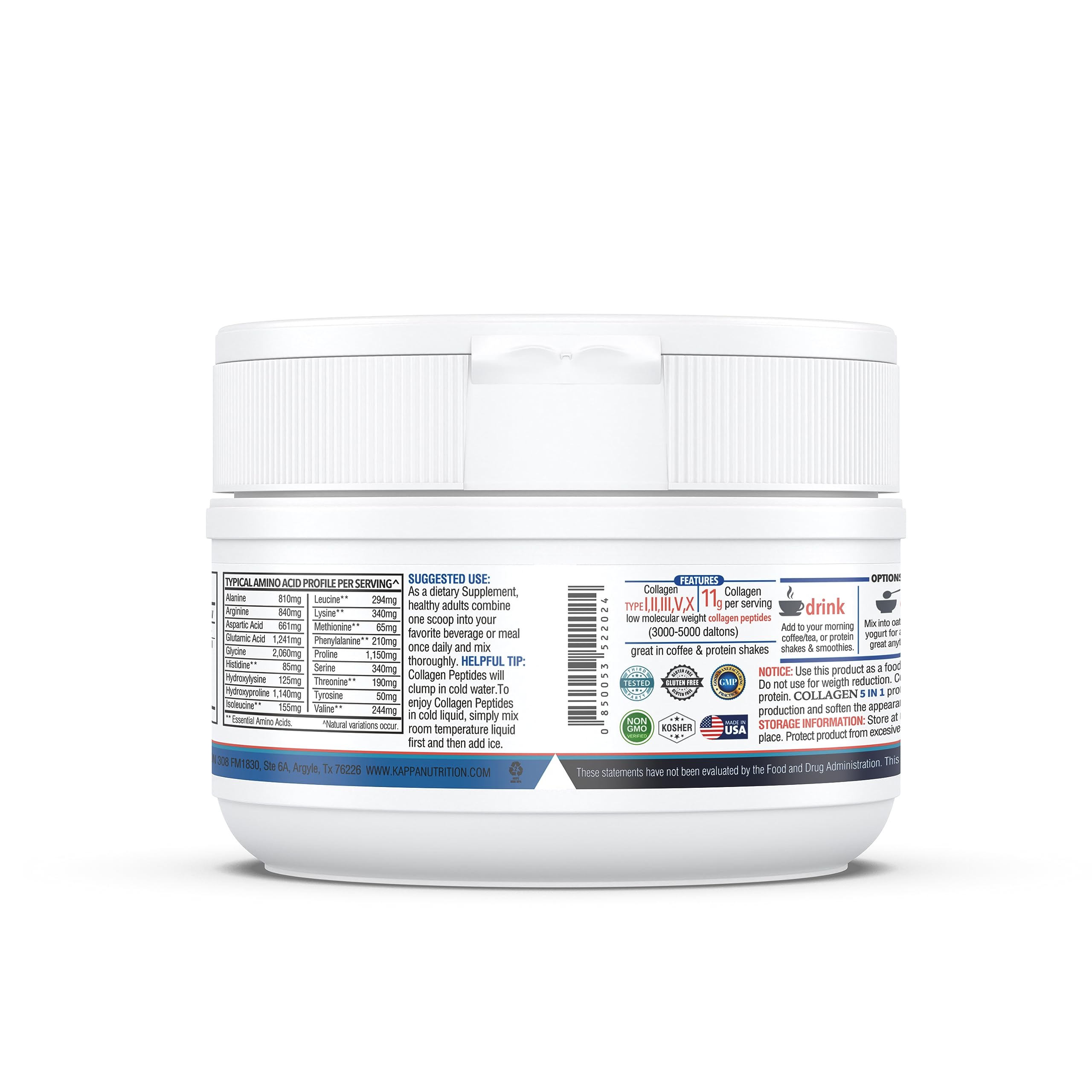 KAPPA NUTRITION Collagen Peptides Powder, 5 in 1 Multi-Collagen Advanced Complex with Hydrolyzed Collagen Peptides, Supports Skin, Hair, Nails, Joints & Bones / 30 Servings KAPPA NUTRITION uk supplements