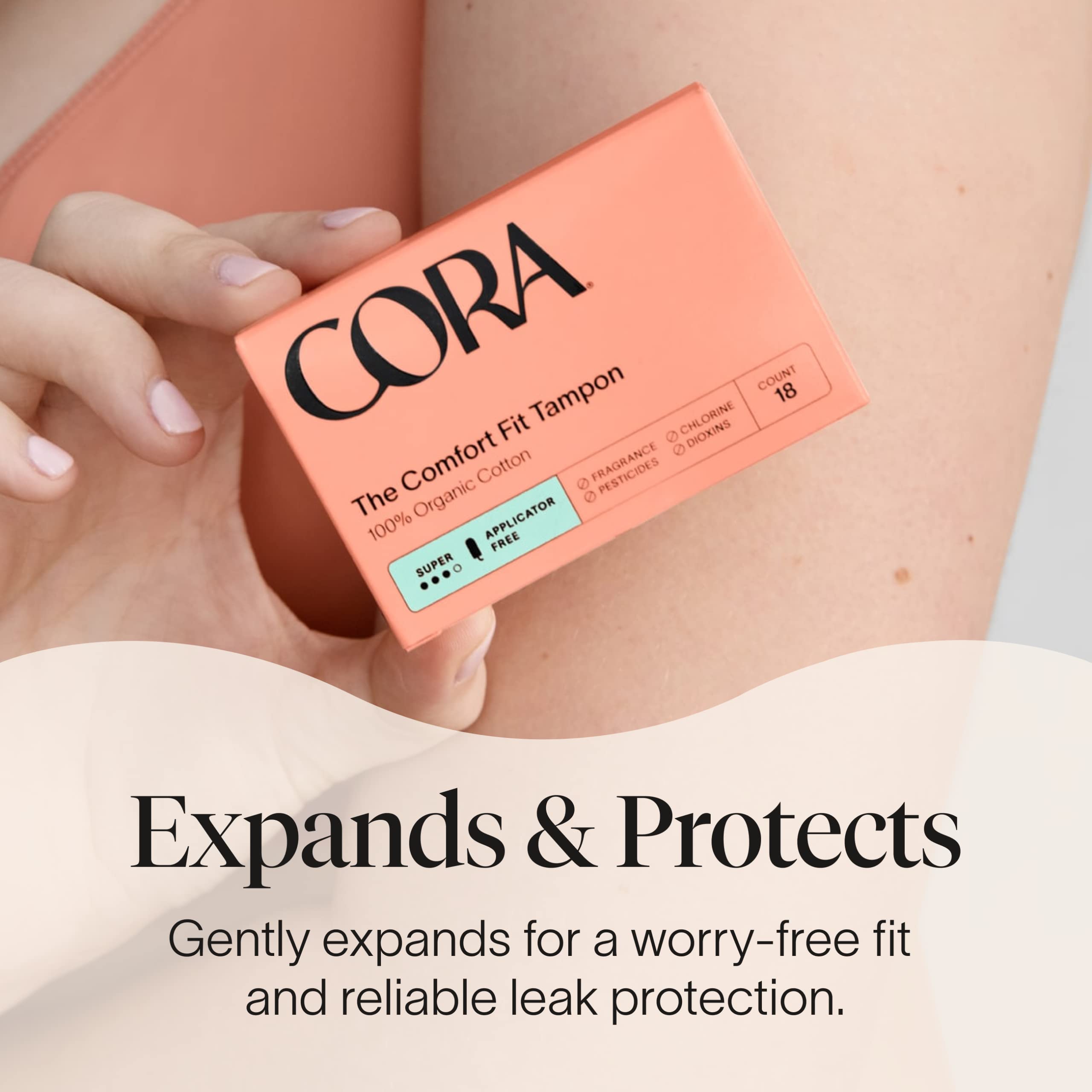 Cora 100% Organic Cotton Non-Applicator Tampons | Ultra-Absorbent, Unscented, Natural, Non-Toxic Cora uk supplements