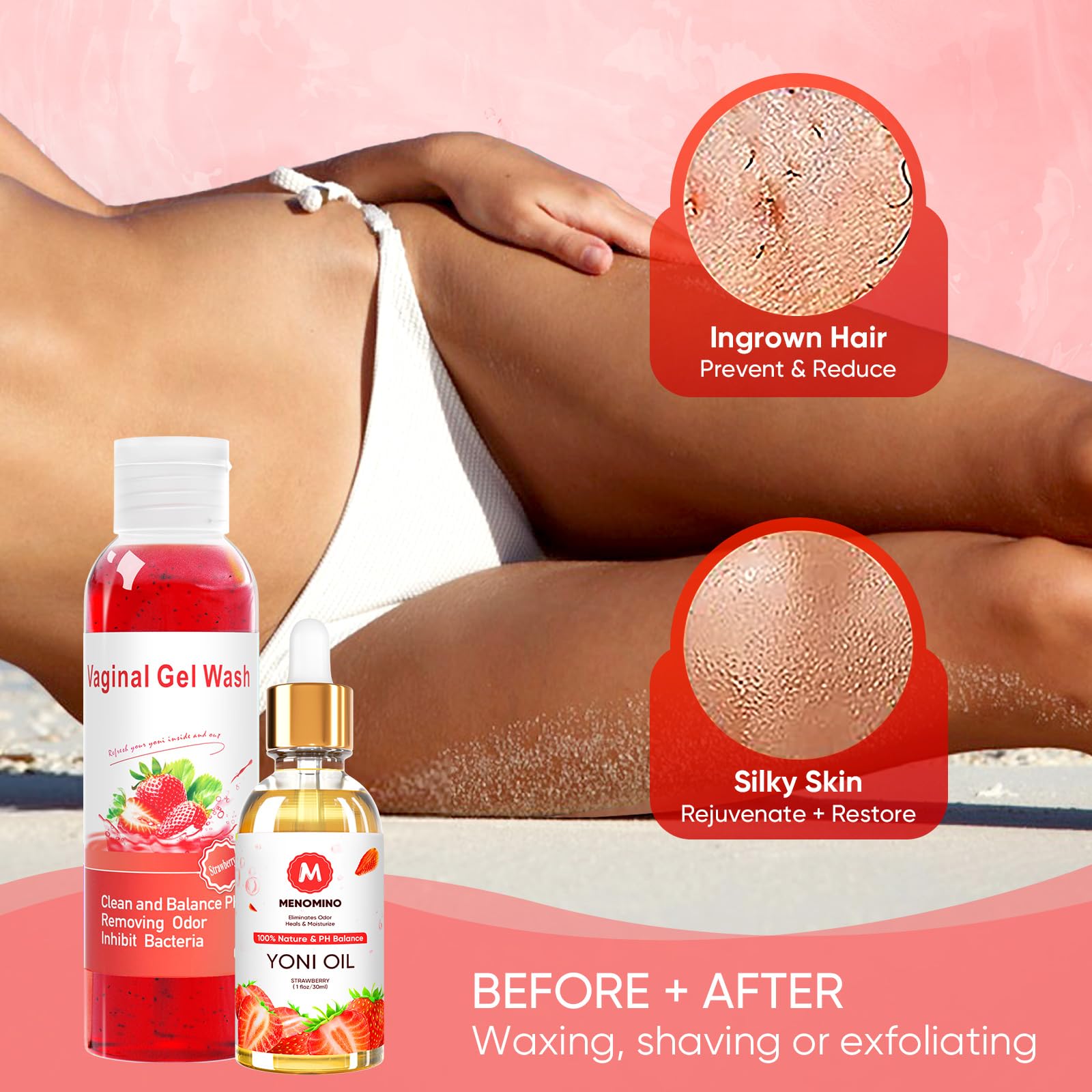 Feminine Wash & Yoni Soap Bar & Yoni Oil for Women pH Balance, Yoni Wash for Vaginal Moisturizing MENOMINO uk supplements