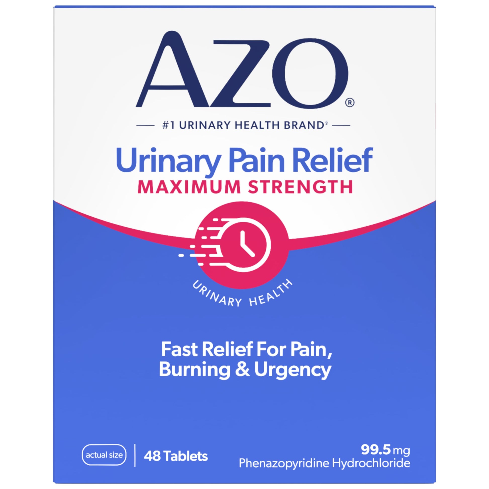 AZO Urinary Pain Relief Maximum Strength | Fast Relief of UTI Pain, Burning & Urgency | Targets Source of Pain | #1 Most Trusted Brand | 48 Tablets AZO uk supplements