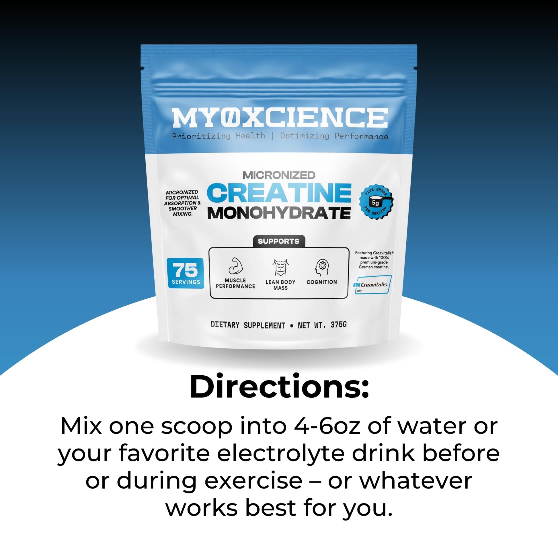 MYOXCIENCE Micronized Creavitalis Creatine | The World’s Purest Micronized Form of Creatine Monohydrate | Supports Muscle Performance MYOXCIENCE uk supplements