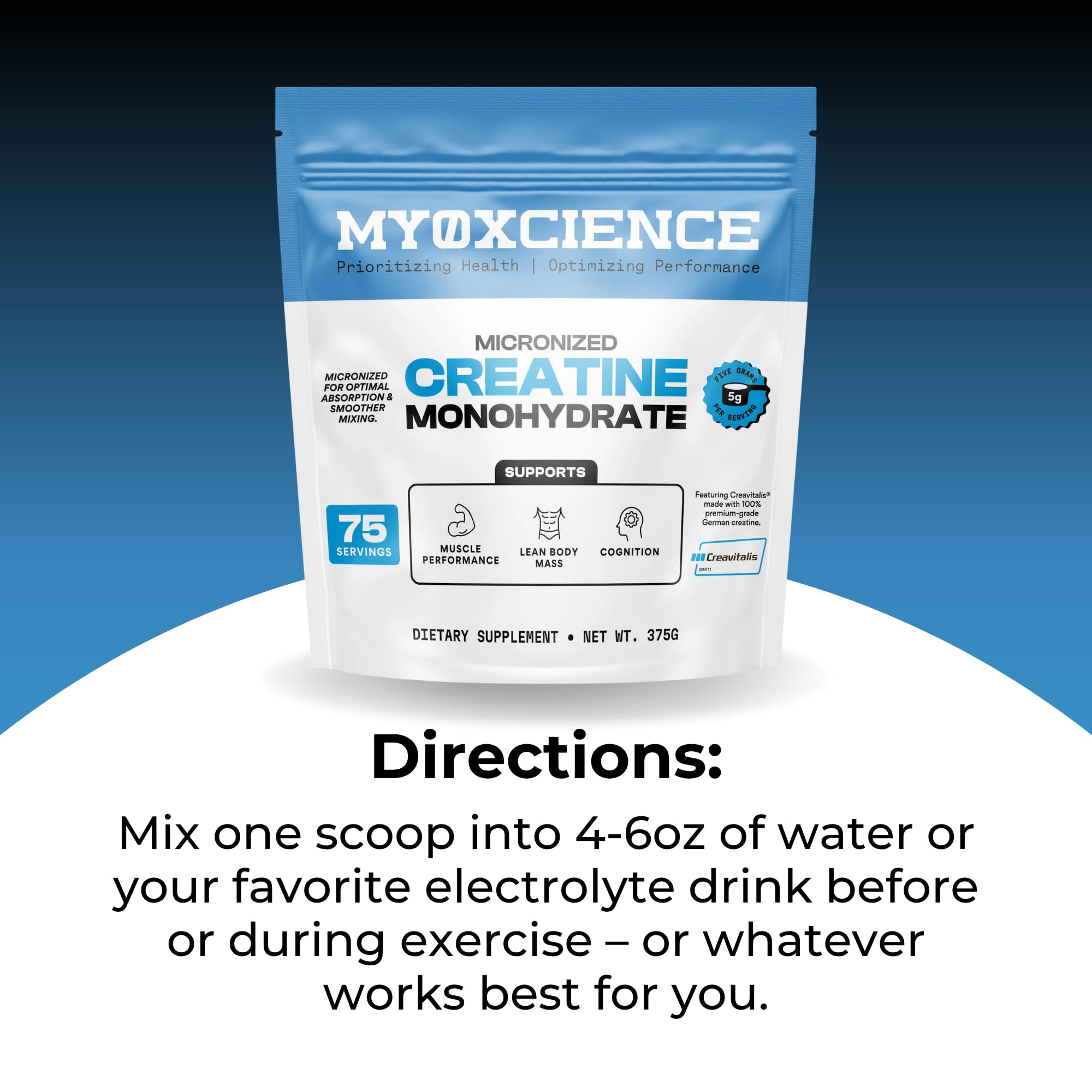 MYOXCIENCE Micronized Creavitalis Creatine | The World’s Purest Micronized Form of Creatine Monohydrate | Supports Muscle Performance MYOXCIENCE uk supplements