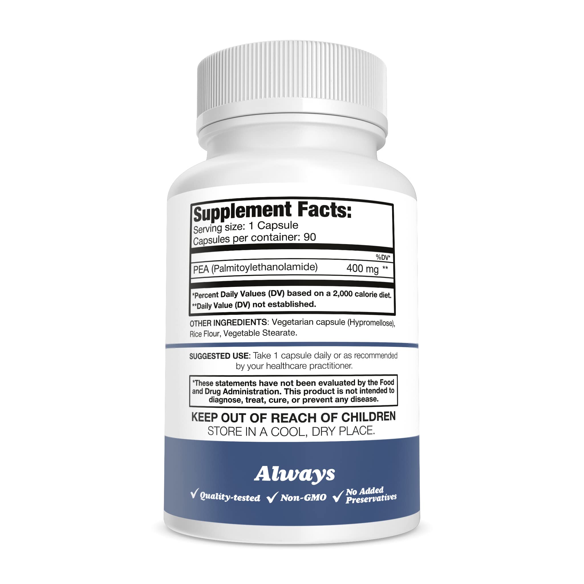 Pure Nootropics - Palmitoylethanolamide (Micronized Pea) 400 mg Capsules | 90 Veg Caps Value Pack | Supports Relief from Occasional Discomfort | Supports Immune System Pure Nootropics uk supplements
