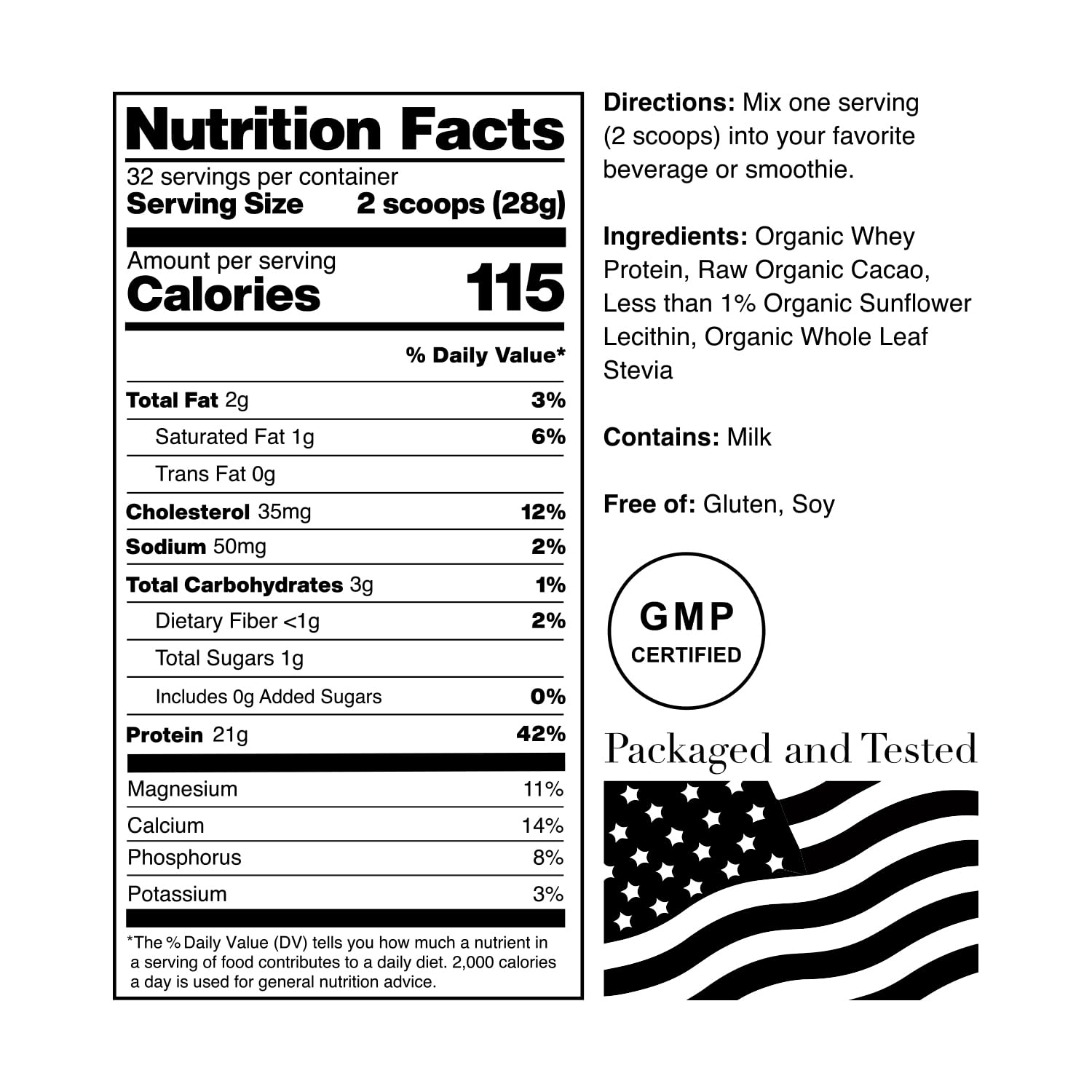 NorCal Organic Chocolate Whey Protein - 2lbs | 100% USA Grass-Fed, USDA Certified NorCal Organic uk supplements