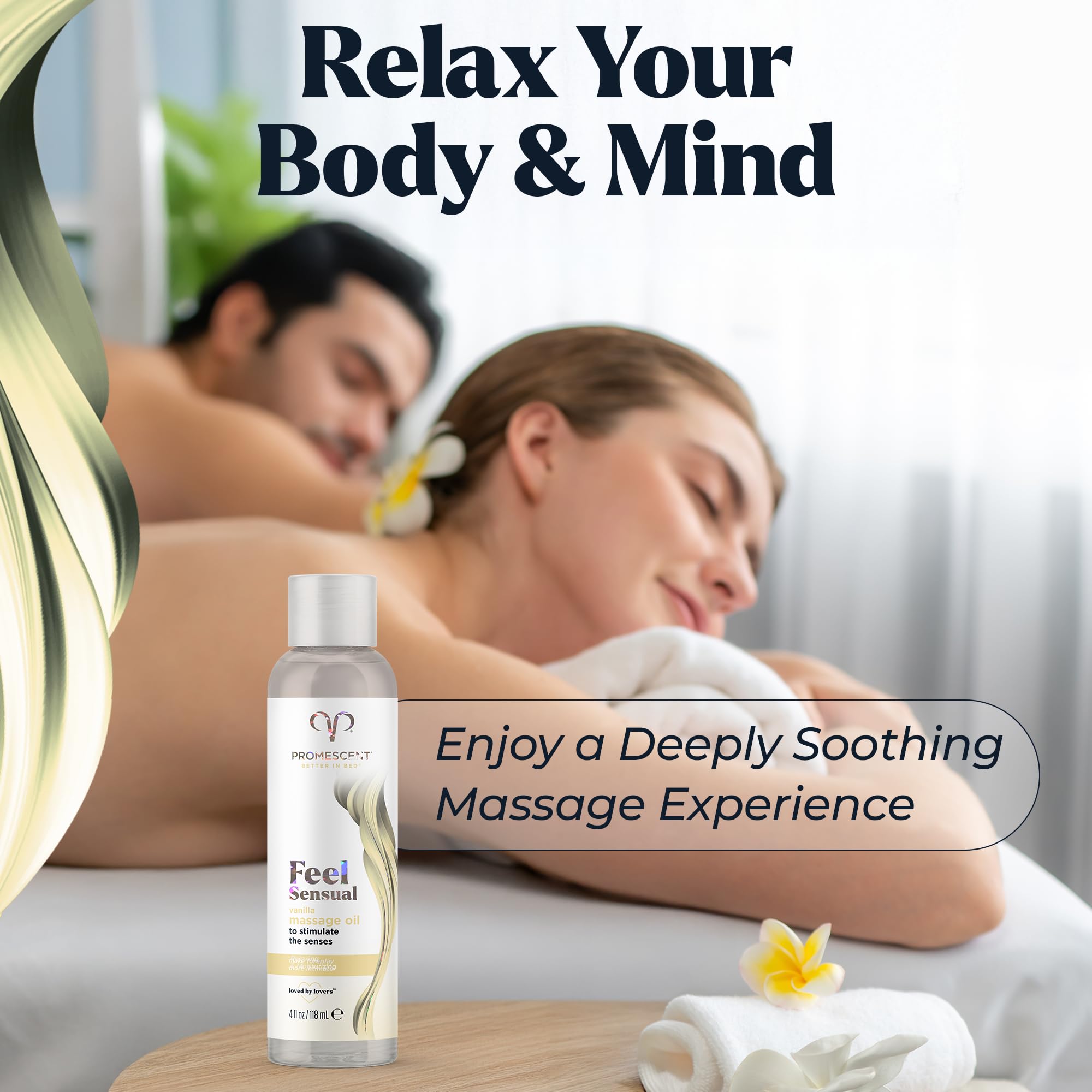 Promescent Massage Oil for Massage Therapy, Massage Oils for Date Night, Premium Body Oil for Men & Women to Relieve Stress & Sore Muscles, Essential Oils for Skin (4 oz) (Vanilla) Promescent uk supplements