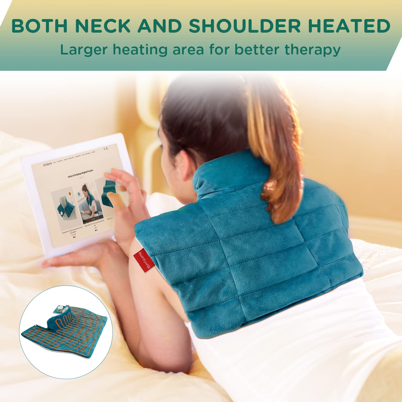 Weighted Heating Pad for Neck and Shoulders, Comfytemp 2.2lb Large Electric Heated Neck Comfytemp uk supplements