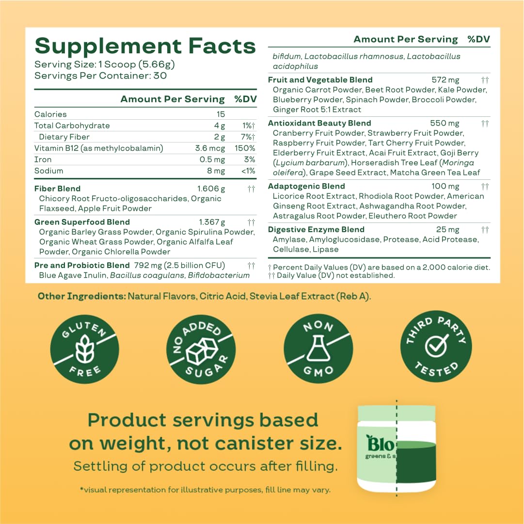 Bloom Nutrition Superfood Greens Powder, Digestive Enzymes with Probiotics and Prebiotics, Gut Health, Bloating Relief for Women, Chlorella, Green Juice Mix with Beet Root Powder, 30 SVG, Mango Bloom Nutrition uk supplements