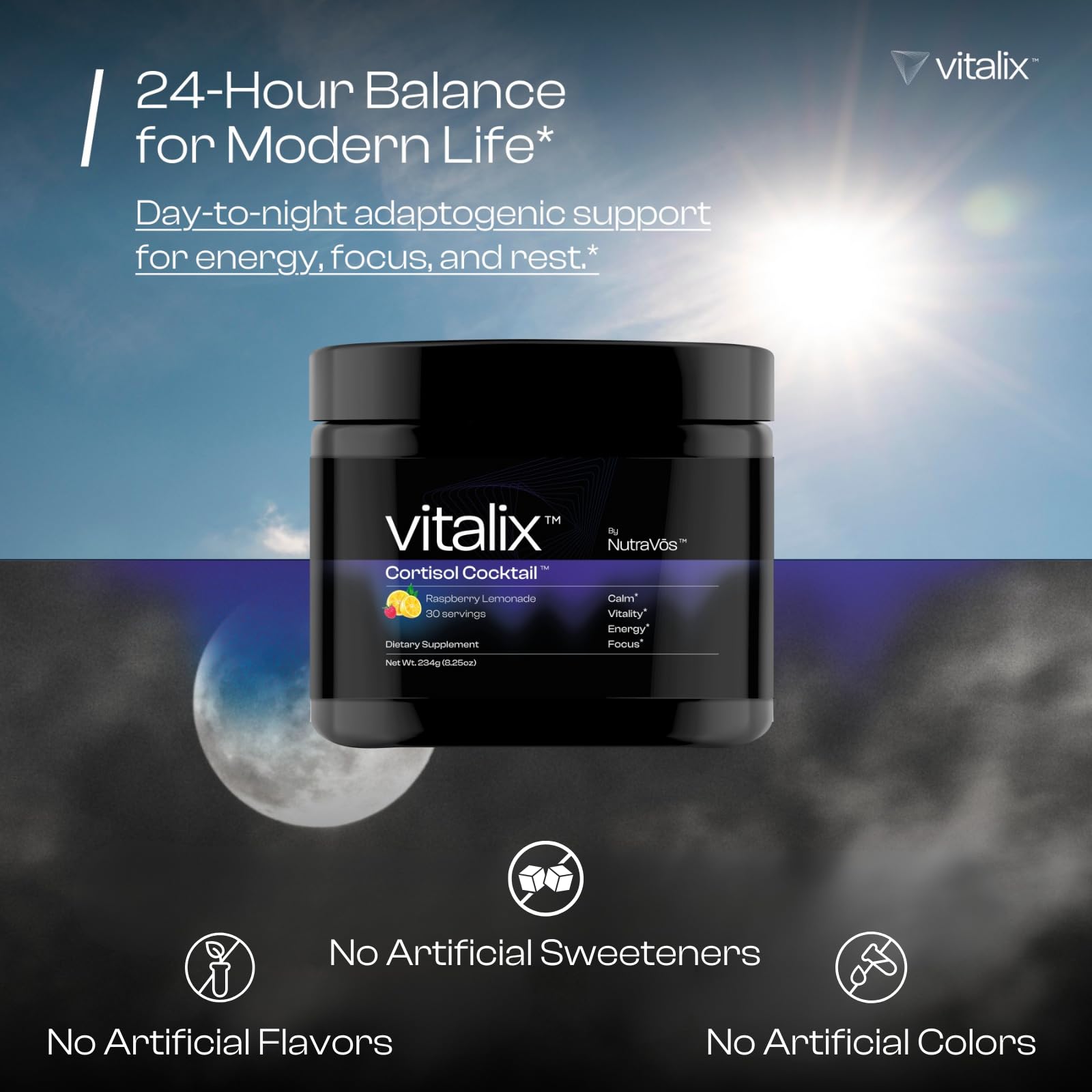 NutraVōs Vitalix – Cortisol Reducer & Adaptogen Drink Mix with Ashwagandha KSM 66, Magnesium Glycinate 200mg, L-Theanine 200mg, Vitamin C 500mg & Electrolytes – Raspberry Lemonade – 30 Servings NutraVōs uk supplements