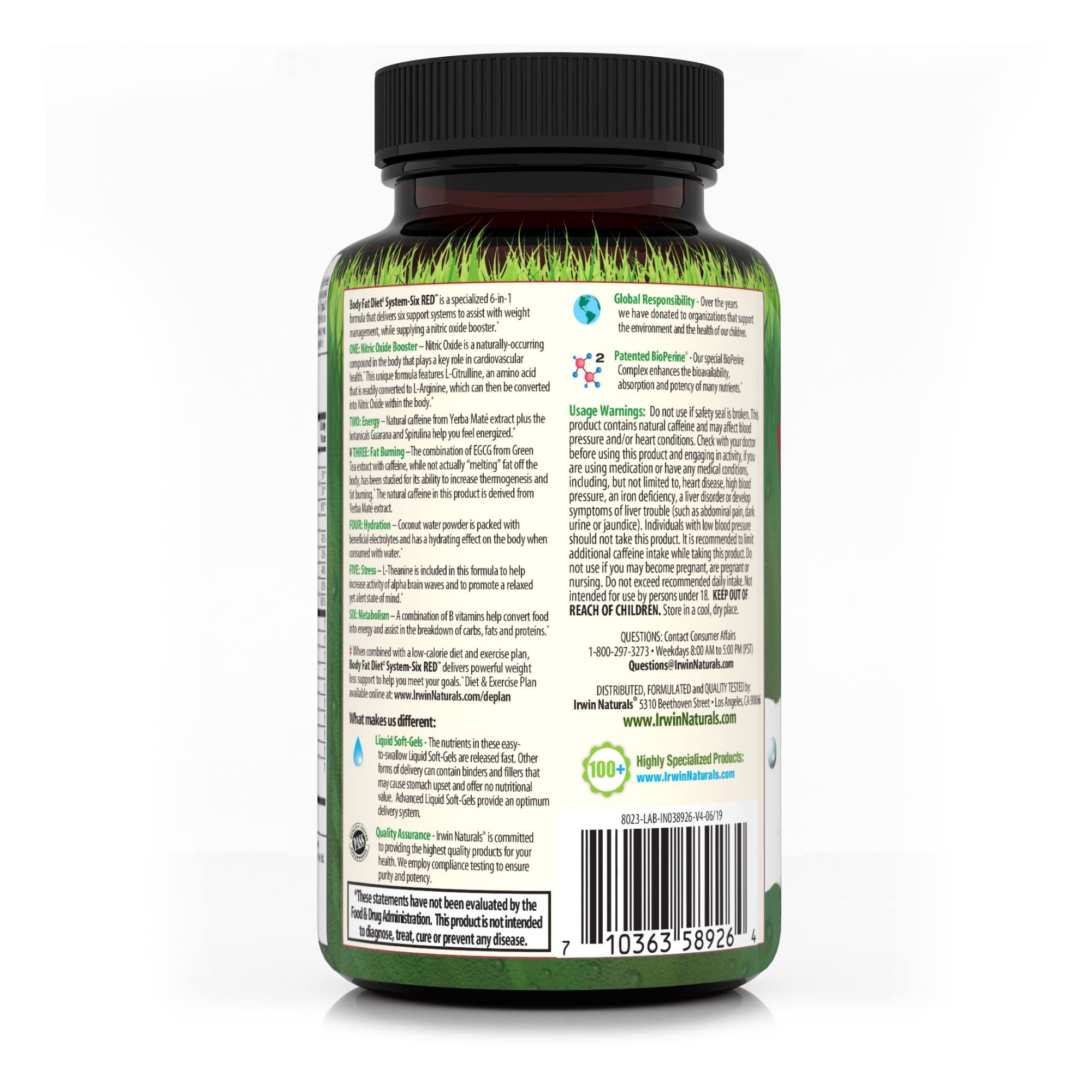 Irwin Naturals Body Fat Diet System-Six Red, 72 Softgels Irwin Naturals uk supplements