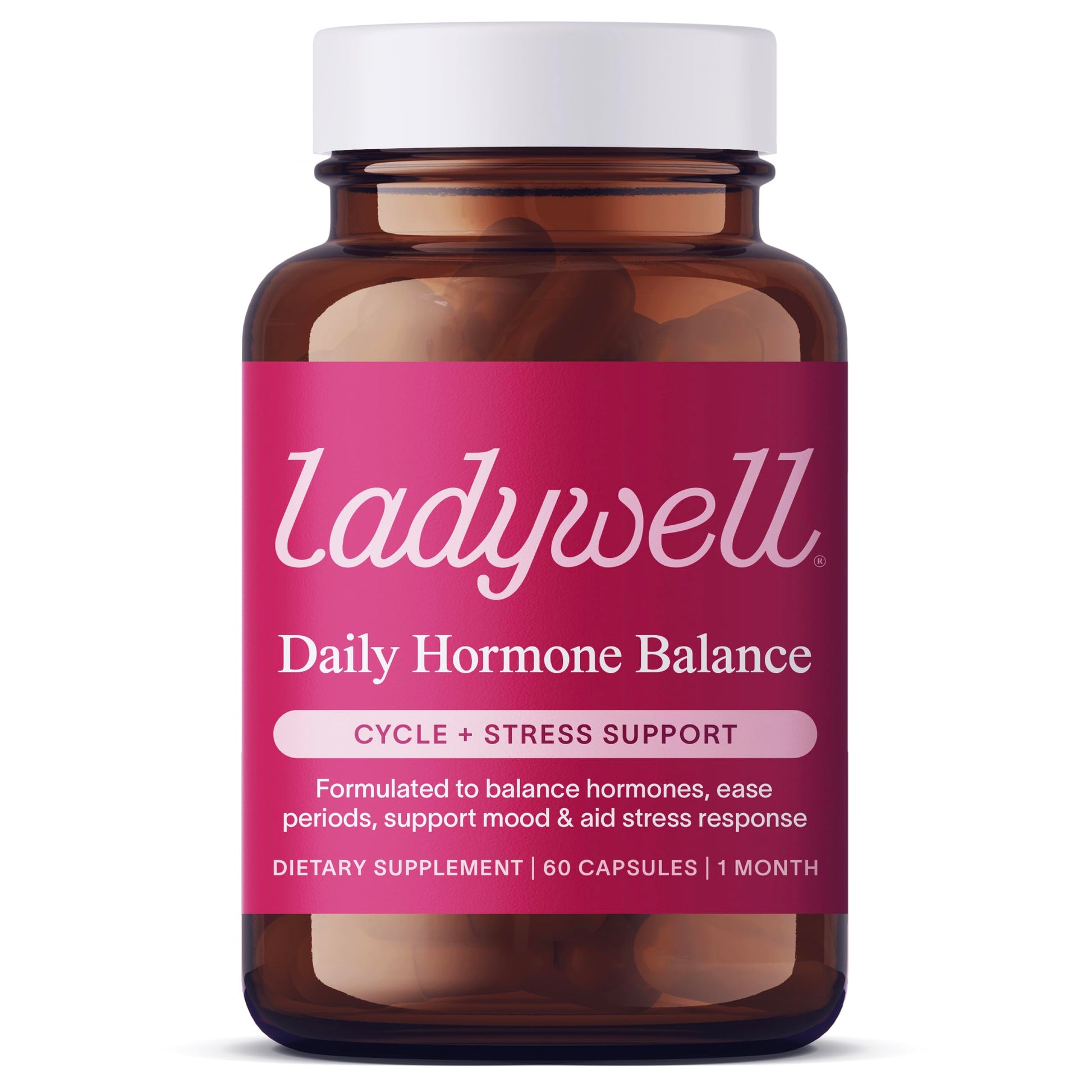 Ladywell Daily Hormone Balance Capsules | Natural Cycle Support for Women | Supports Mood, Bloating, Cramps, Skin Health & Cravings | with Chasteberry, B Vitamins, Ashwagandha, Saffron & More | 60 Ct Ladywell uk supplements
