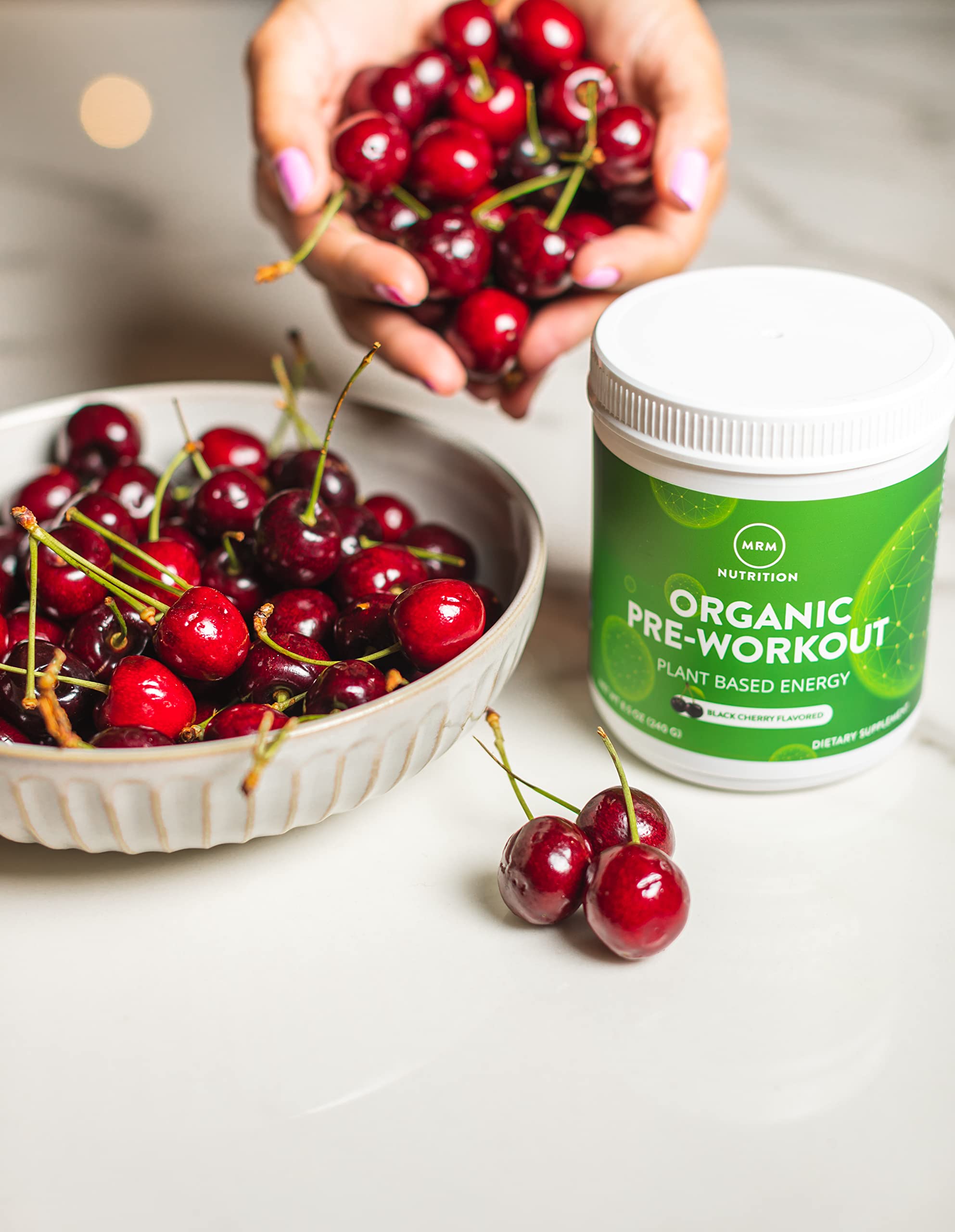 MRM Nutrition Organic Pre-Workout Powder | Black Cherry Flavored | Superfoods MRM uk supplements