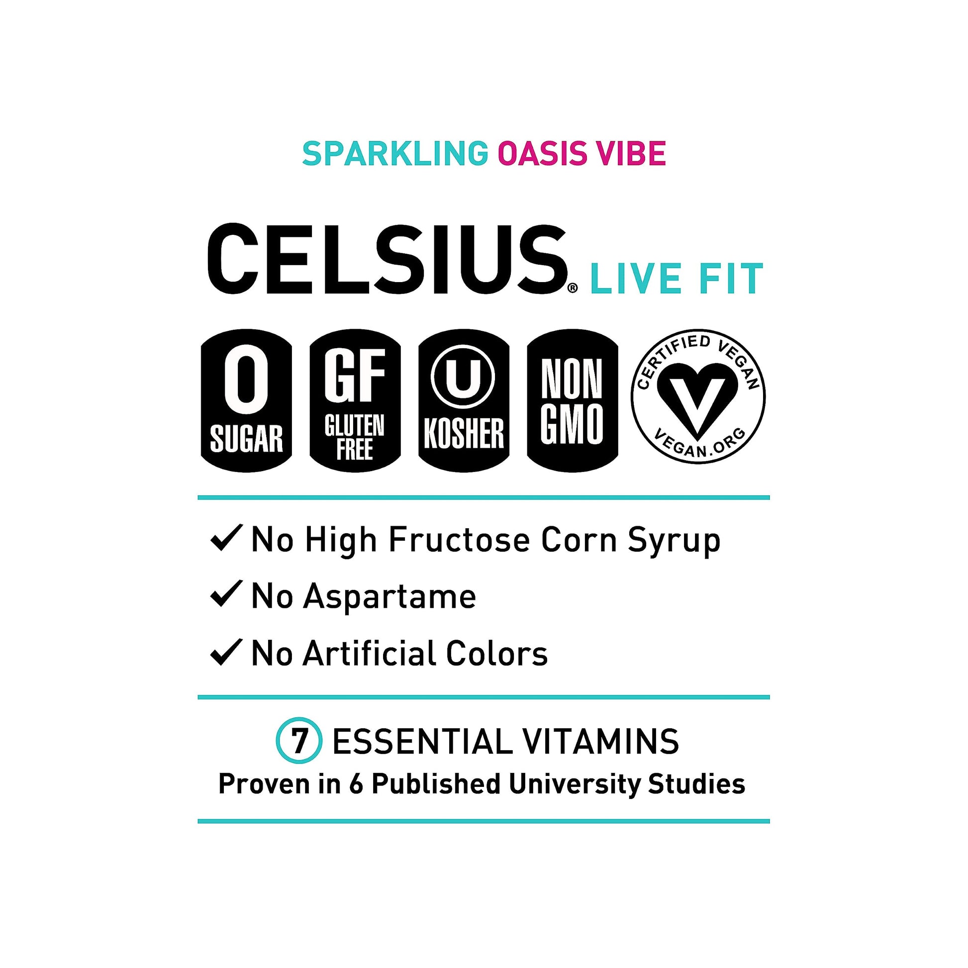 CELSIUS Sparkling Oasis Vibe, Functional Essential Energy Drink, 12 Fl Oz (Pack of 12) CELSIUS uk supplements