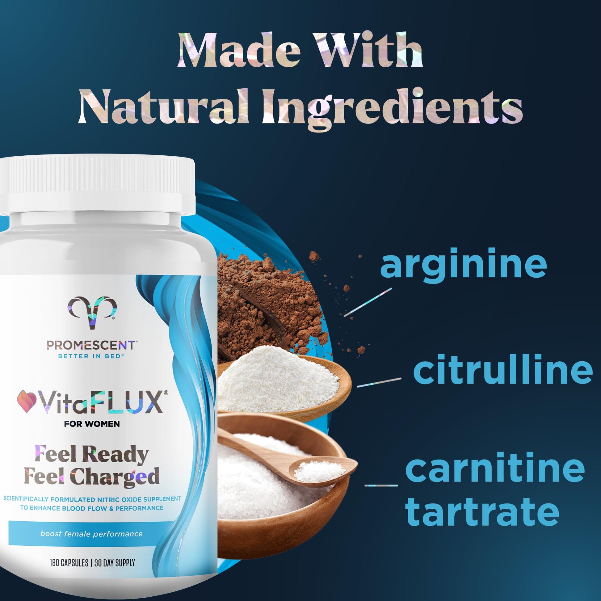 VitaFLUX Triple Power Nitric Oxide Supplement for Male Performance + VitaFLUX Women's Promescent uk supplements