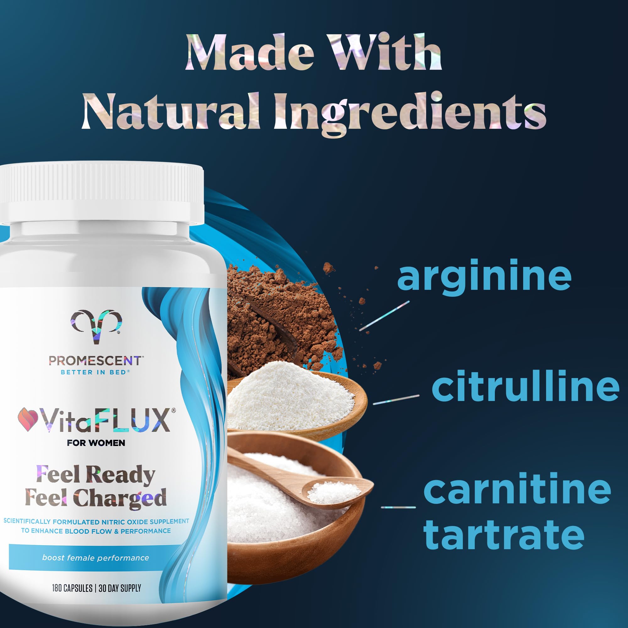 VitaFLUX Triple Power Nitric Oxide Supplement for Male Performance + VitaFLUX Women's Promescent uk supplements