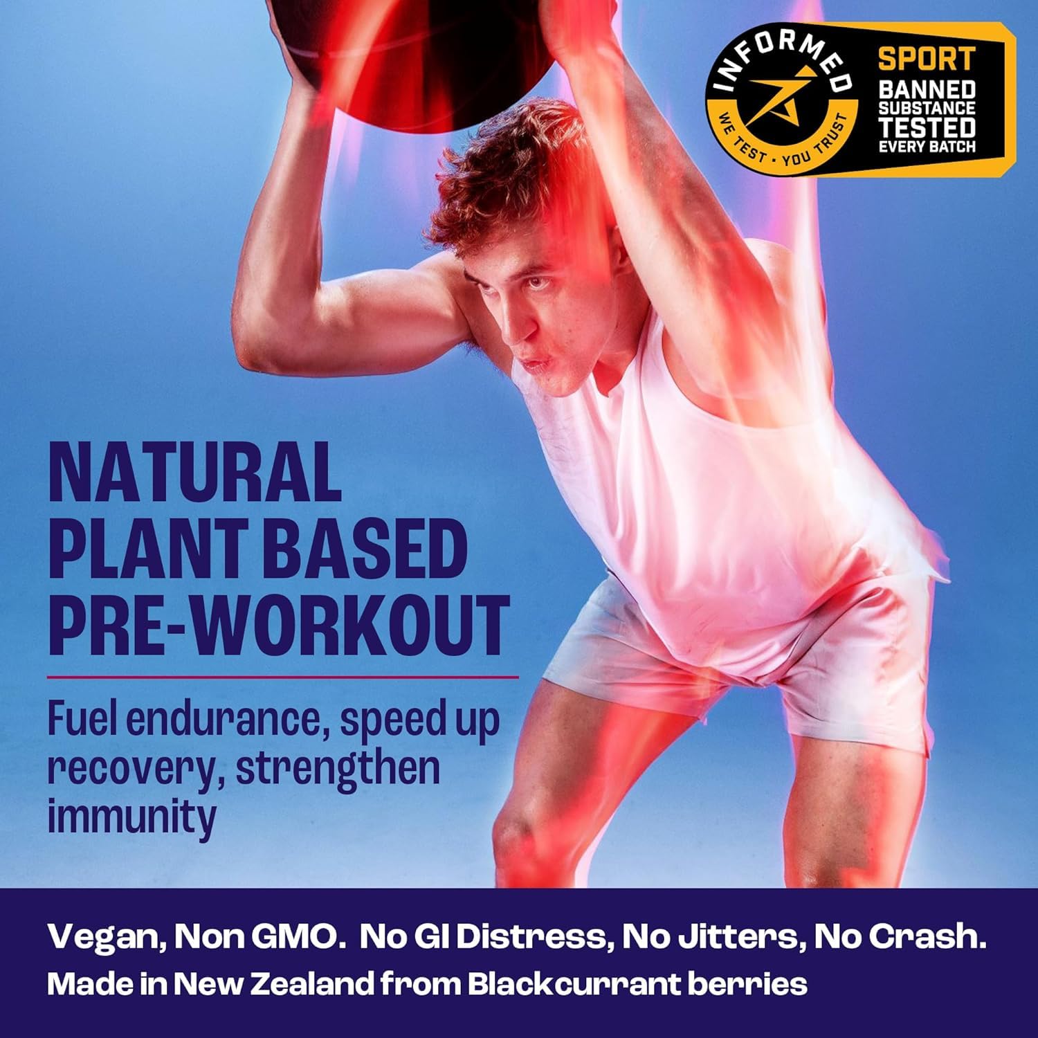 2before Blackcurrant I All Natural Vegan Pre Workout, Caffeine Free I Clean Energy 2before uk supplements