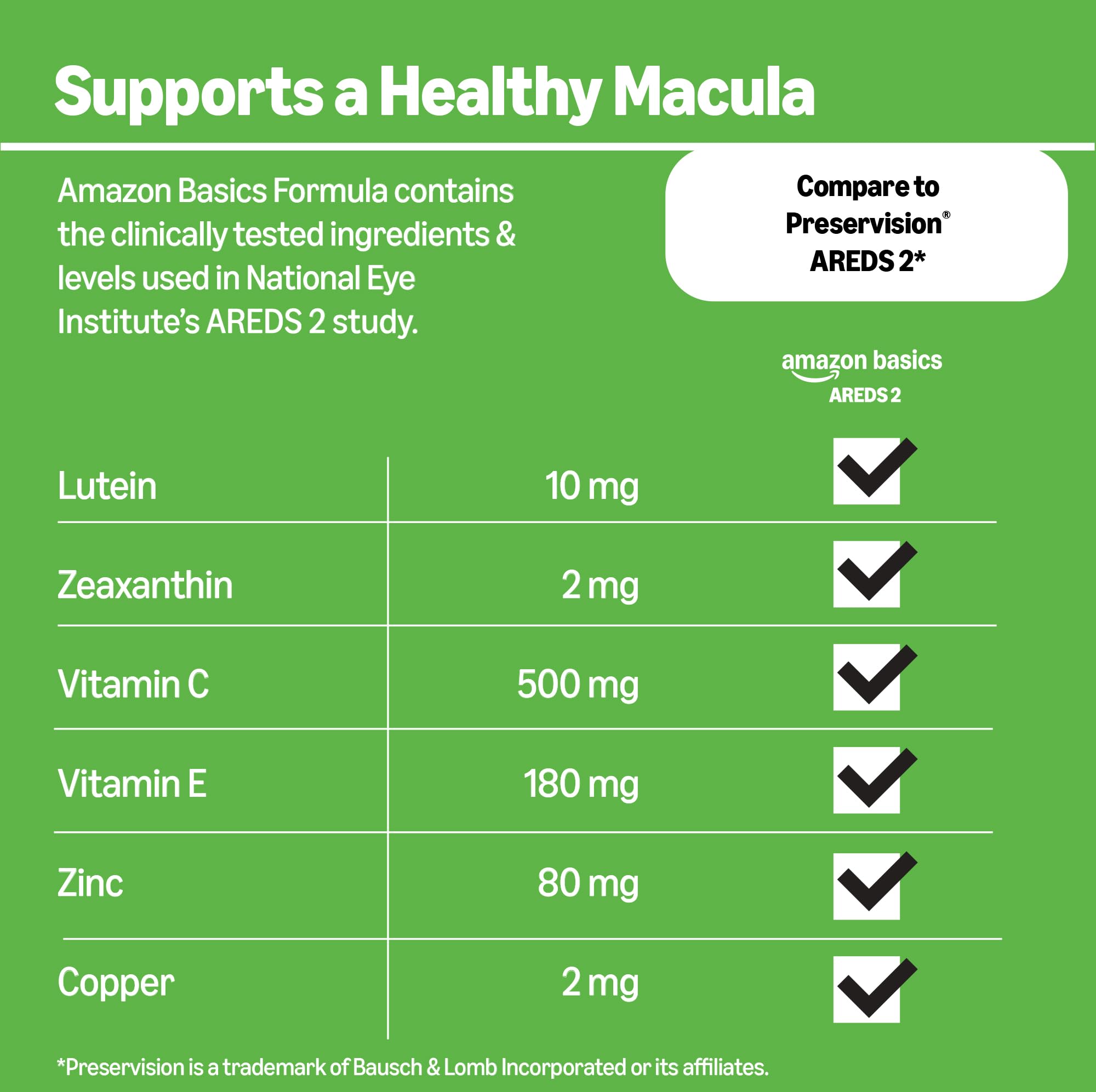 Amazon Basics Eye Vitamin and Mineral Supplement, AREDS 2 Formula with Lutein & Zeaxanthin, 120 Softgels Amazon Basics uk supplements