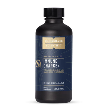 Quicksilver Scientific Immune Charge+ - Elderberry with 10,000 IU Vitamin D3, 25,000 Vitamin A, C, E, K1 & K2 for Immune Health & Lung Support (100ml) Quicksilver Scientific uk supplements