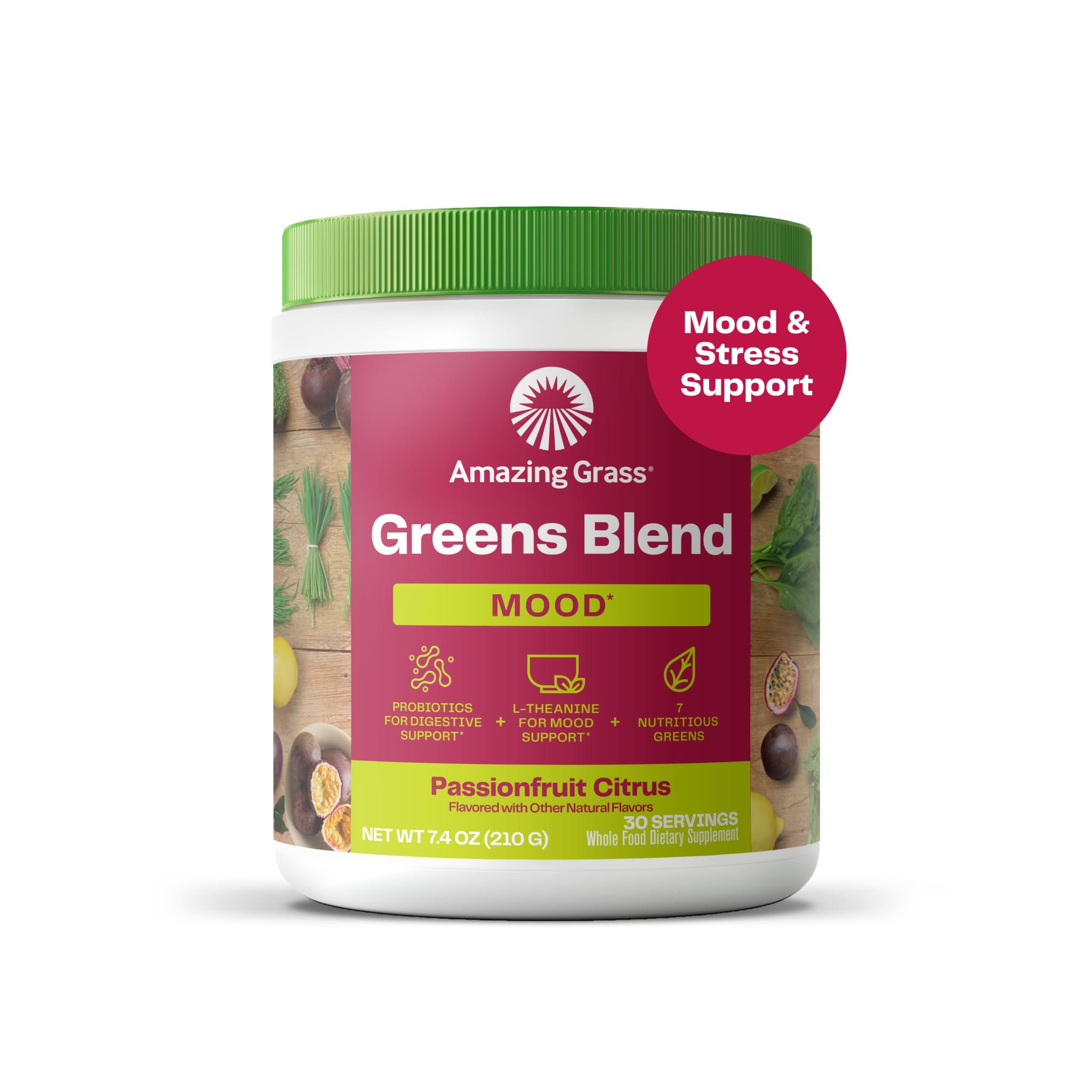 Amazing Grass Greens Blend Mood: Super Greens Powder Smoothie Mix for Mood, Relaxat Amazing Grass uk supplements