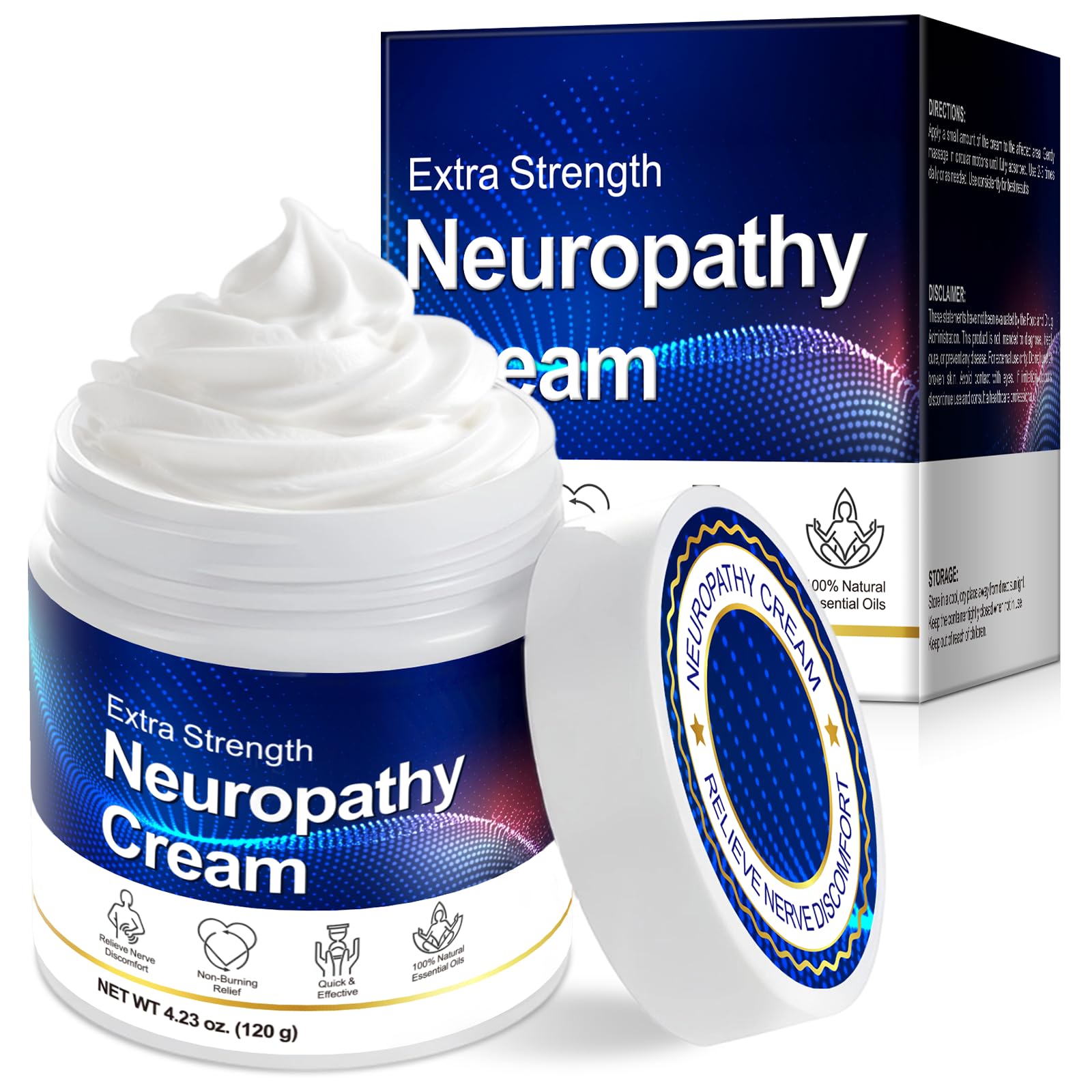 Neuropathy Cream for Feet, Legs & Hands – Lightweight, Plant-Based Formula with Cooling Comfort, 120g CFXYHNOX uk supplements
