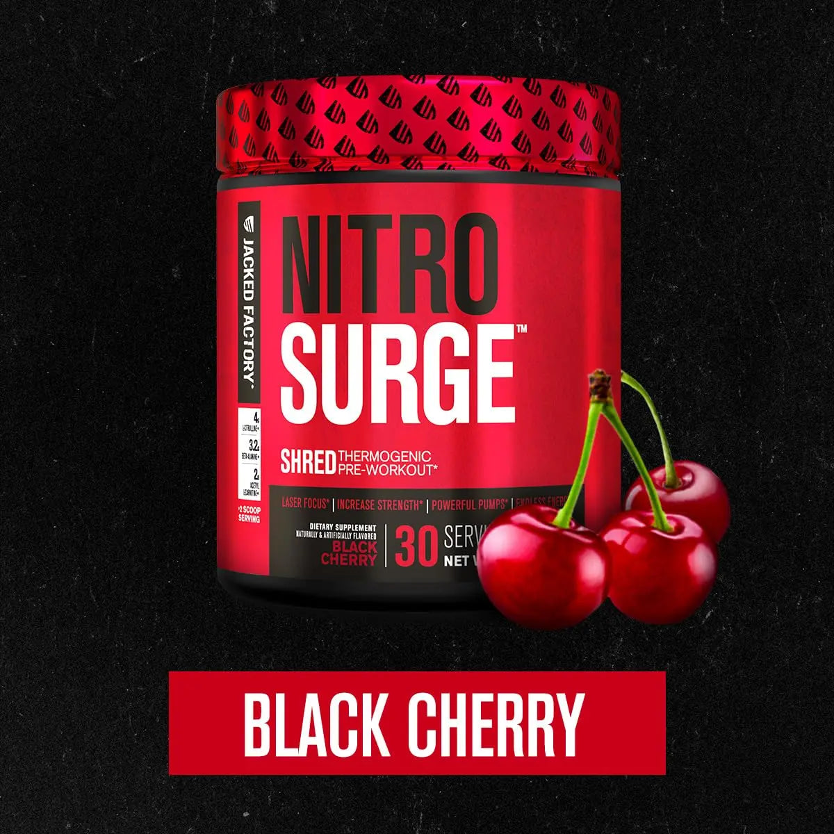 Jacked Factory NITROSURGE Shred Pre Workout Supplement - Energy Booster, Instant Strength Gains, Sharp Focus, Powerful Pumps - Nitric Oxide Booster & PreWorkout Powder Jacked Factory uk supplements