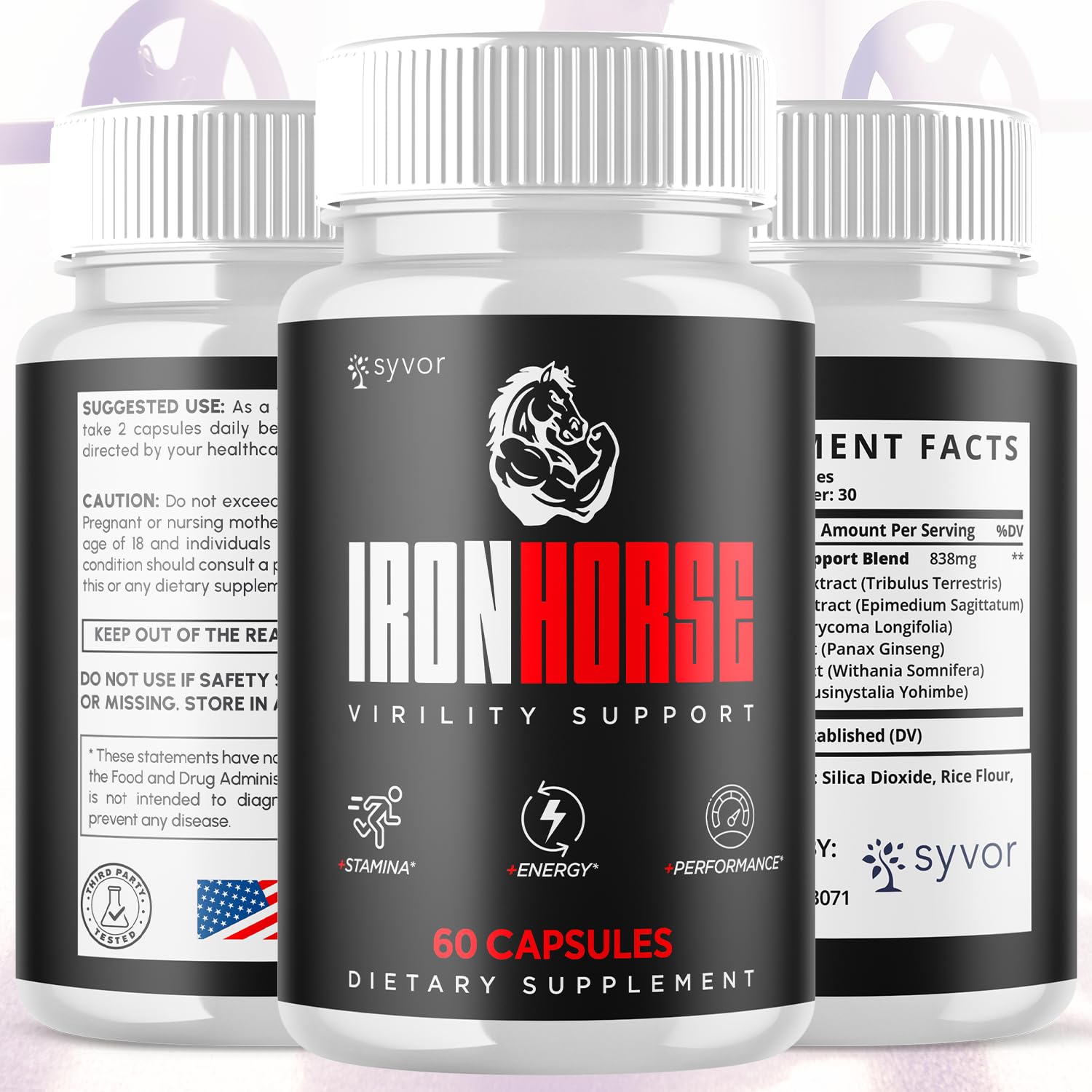 Iron Horse Supplement Pills, Official Iron Horse Pills for Men with All Natural Ingredients, Advanced IronHorse Capsules Designed to Support Health and Wellness with Premium Vitamins (60 Capsules) Syvor uk supplements