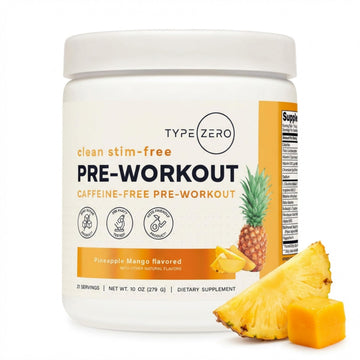 Type Zero Clean Stim Free Pre Workout Powder + Nitric Oxide Booster with L-Citrulline Malate, Arginine AKG, Beta Alanine - Caffeine & Stimulant Free - Pineapple Mango Flavor, 21 Servings Type Zero uk supplements