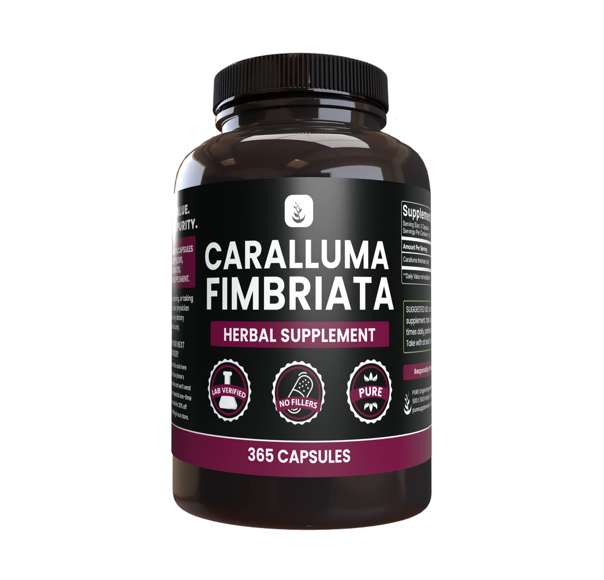 PURE ORIGINAL INGREDIENTS Caralluma Fimbriata (365 Capsules) No Magnesium Or Rice PURE ORIGINAL INGREDIENTS uk supplements