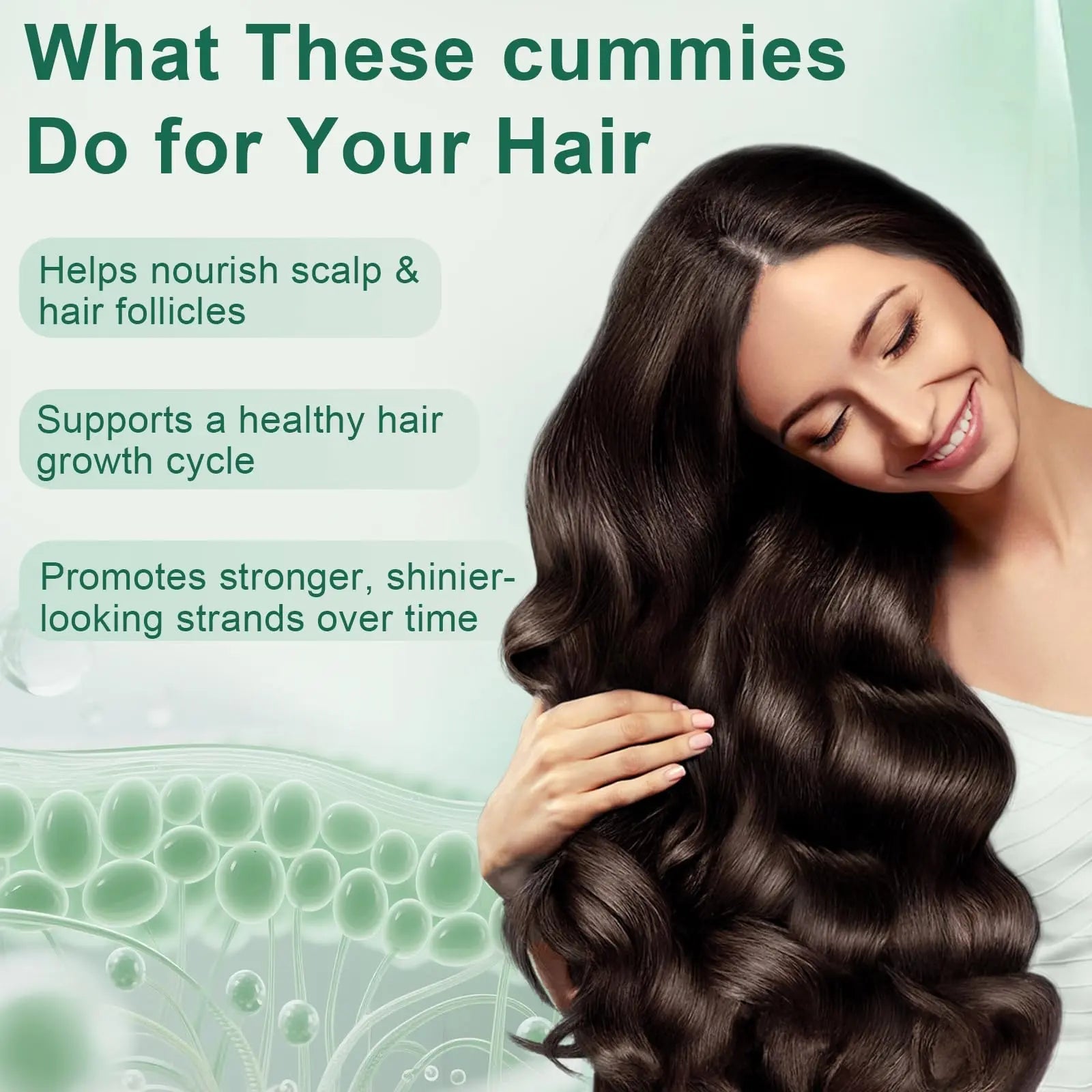 YATIME Hair Loss Gummies,Sea Moss Gummies with Vitamin C, Vitamin E, Aloe Vera, Pearl Powder Support Faster Hair Growth YATIME uk supplements