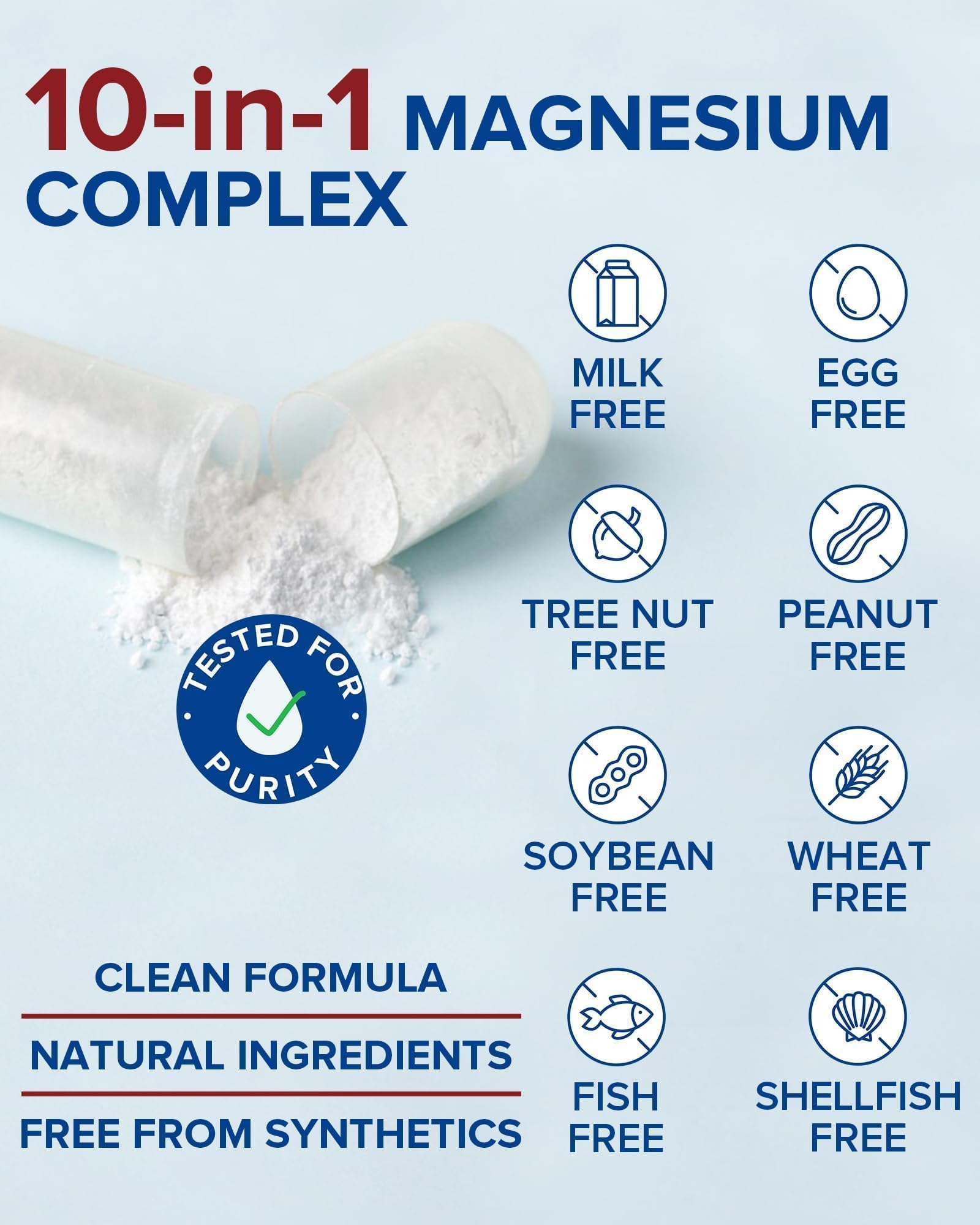 Terranics Magnesium Complex Supplement 420mg, 10-in-1 Full-Spectrum Formula, Glycinate, Citrate, Malate & More, Max Absorption, Bone and Heart Support, 120 Veggie Caps Terranics uk supplements