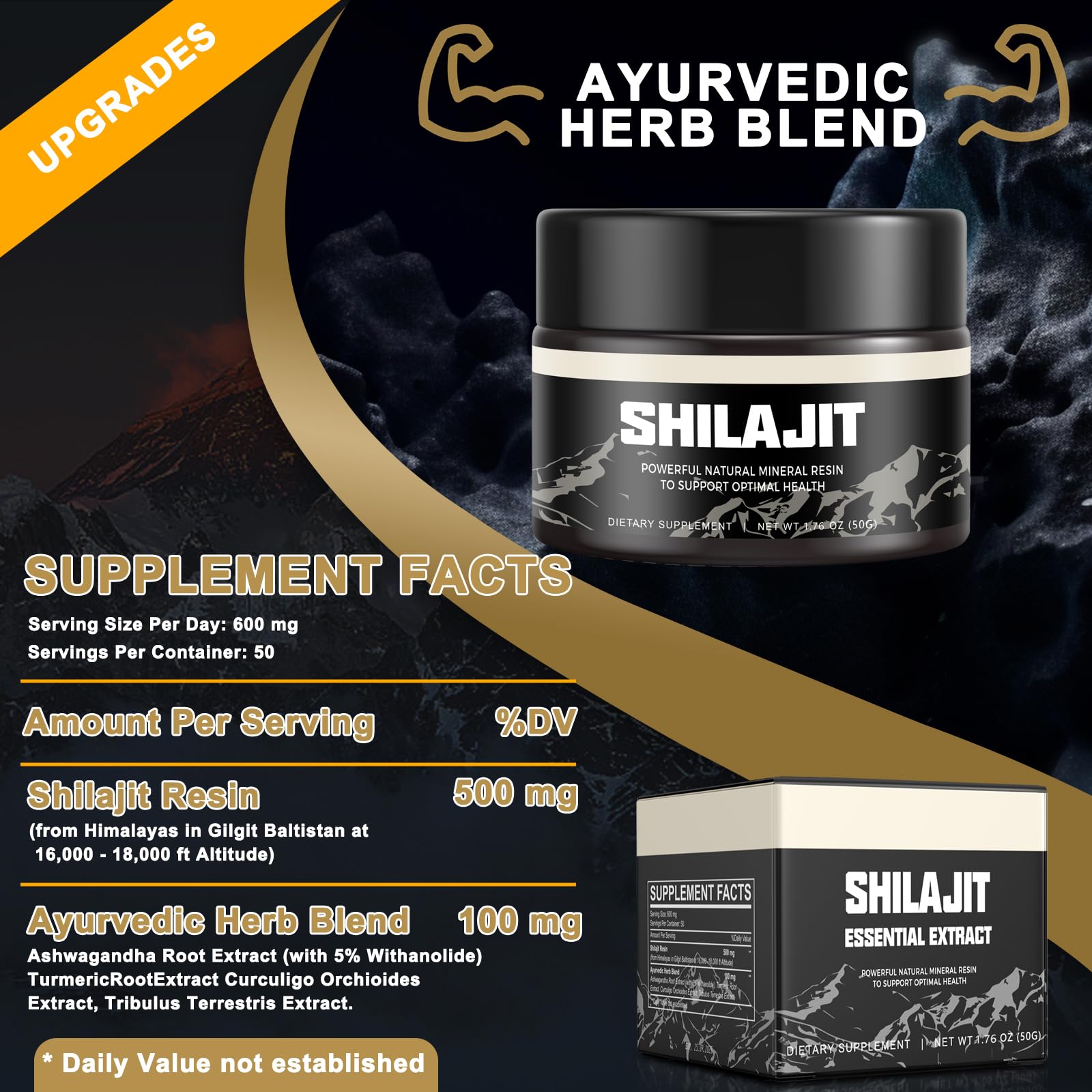 Shilajit Pure Himalayan Organic Shilajit Resin - Gold Grade 100% Shilajit Supplement Scarremover uk supplements
