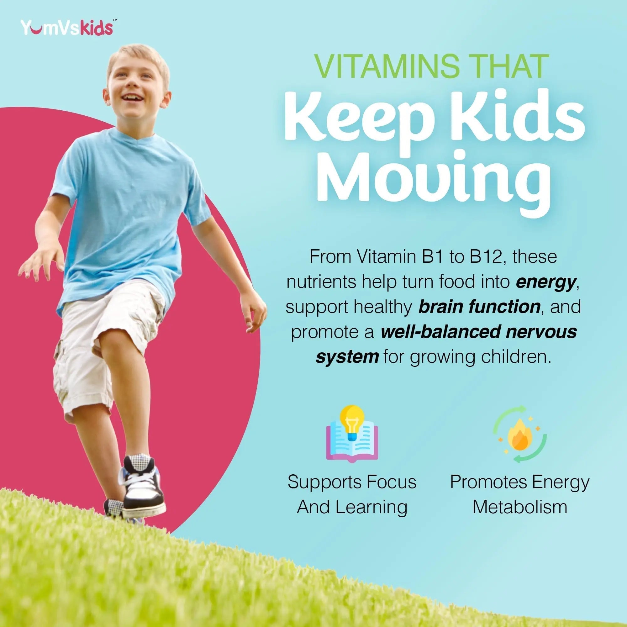 YumVs Kids Multivitamin with Iron & Minerals Chewable Tablets – Grape & Berry Flavor Vitamins for Toddlers & Children Age 2+ – Daily Multivitamin YUM-V'S uk supplements