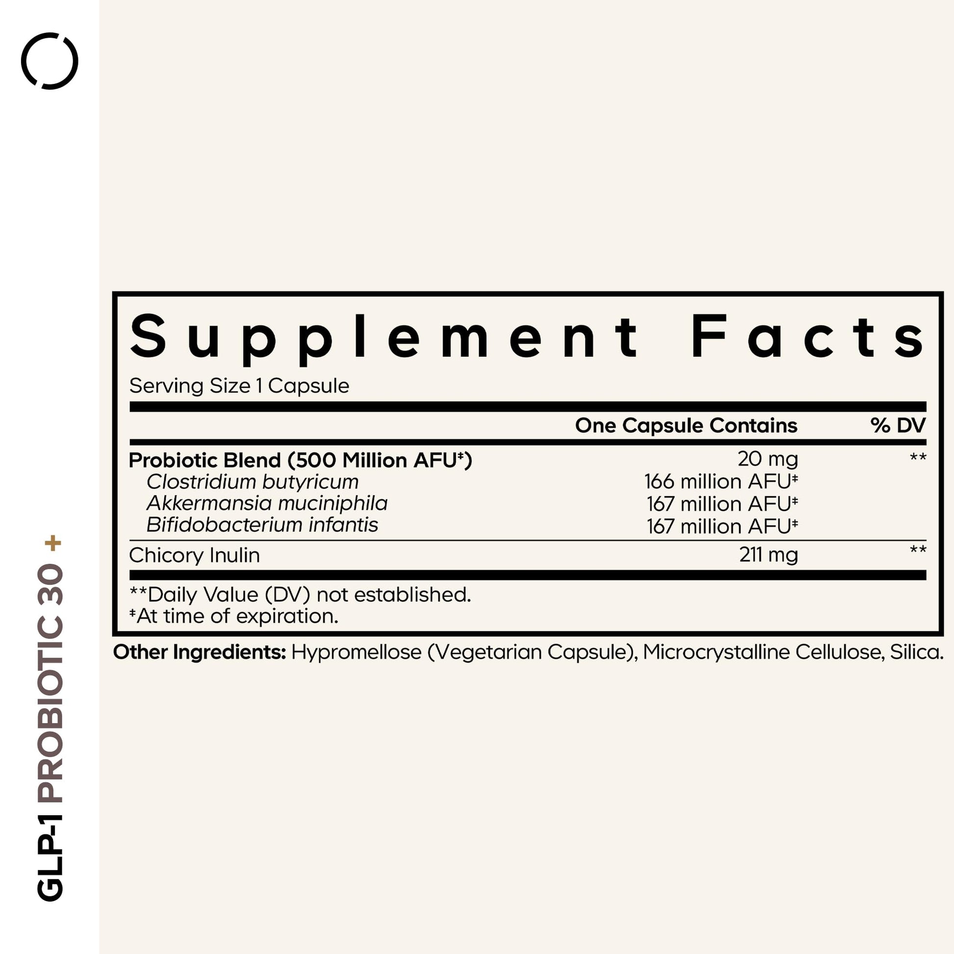 Codeage GLP-1 Probiotic+ - Live Probiotics Akkermansia, Clostridium, Bifidobacterium, Chicory Inulin Probiotic, Prebiotics & Postbiotics Supplement - 500 Million AFU - 30 Capsules Codeage uk supplements