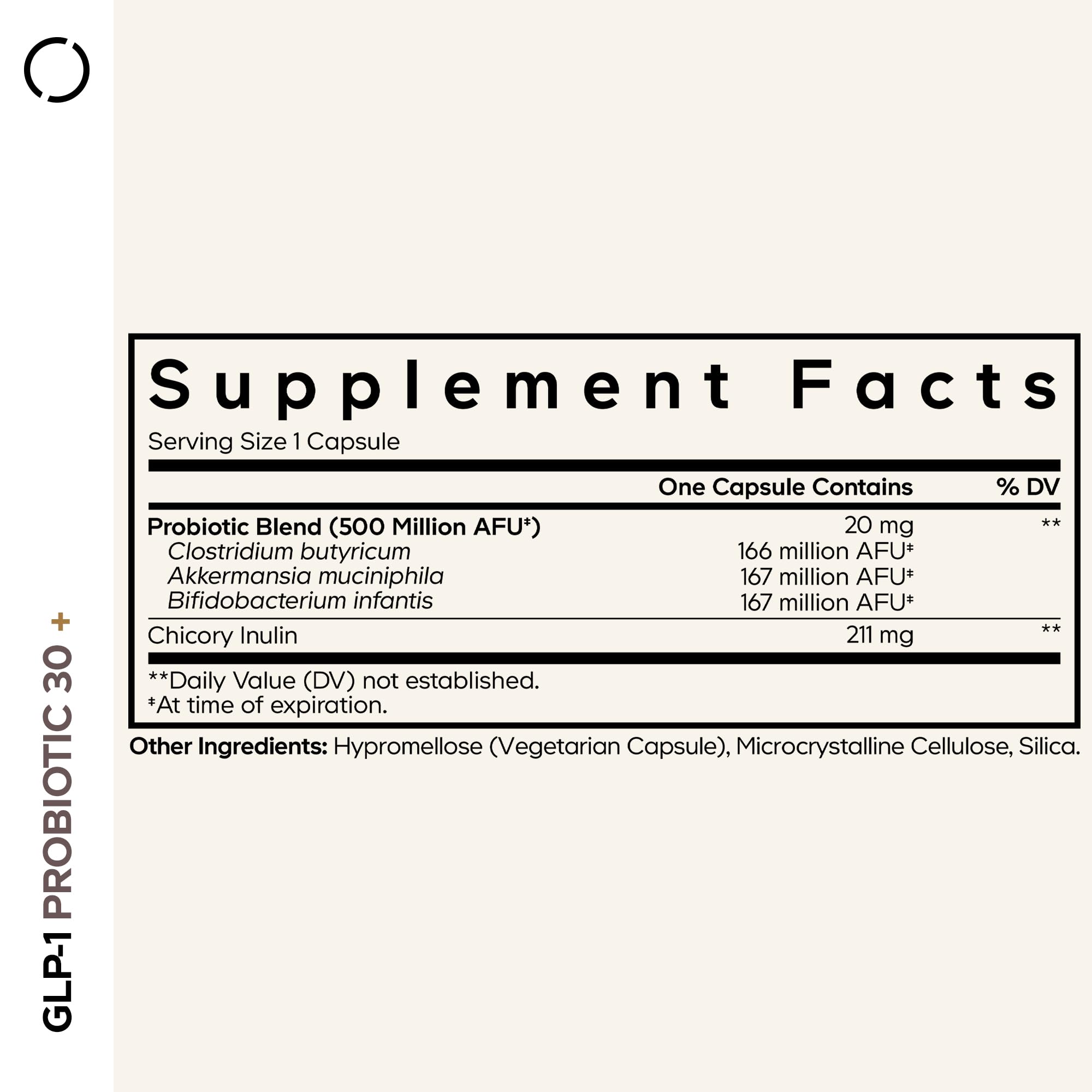 Codeage GLP-1 Probiotic+ - Live Probiotics Akkermansia, Clostridium, Bifidobacterium, Chicory Inulin Probiotic, Prebiotics & Postbiotics Supplement - 500 Million AFU - 30 Capsules Codeage uk supplements