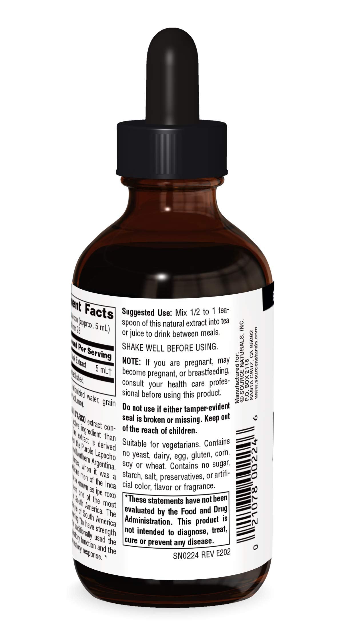 Source Naturals PAU D'Arco Liquid Extract, Support Resriotory Function and the Body's Healthy Inflammatory Response* | Dietary Supplement |1 Bottle | 4 Fluid oz. Source Naturals uk supplements