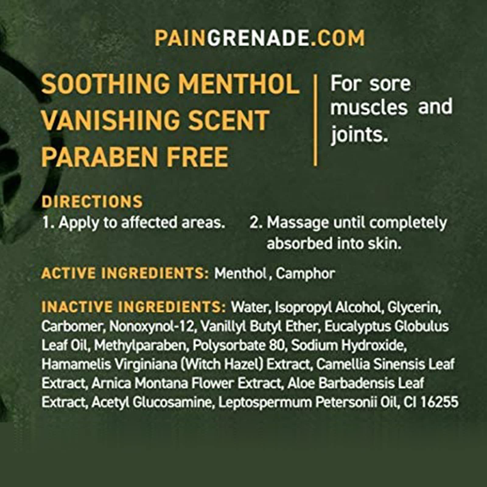 Plant Powered Roll-On Gel by Pain Grenade - Cooling and Warming Gel with Arnica, Menthol, Camphor, Glucosamine, and Other All Natural Botanicals - 3 - Pack M PAIN MANAGEMENT TECHNOLOGIES uk supplements