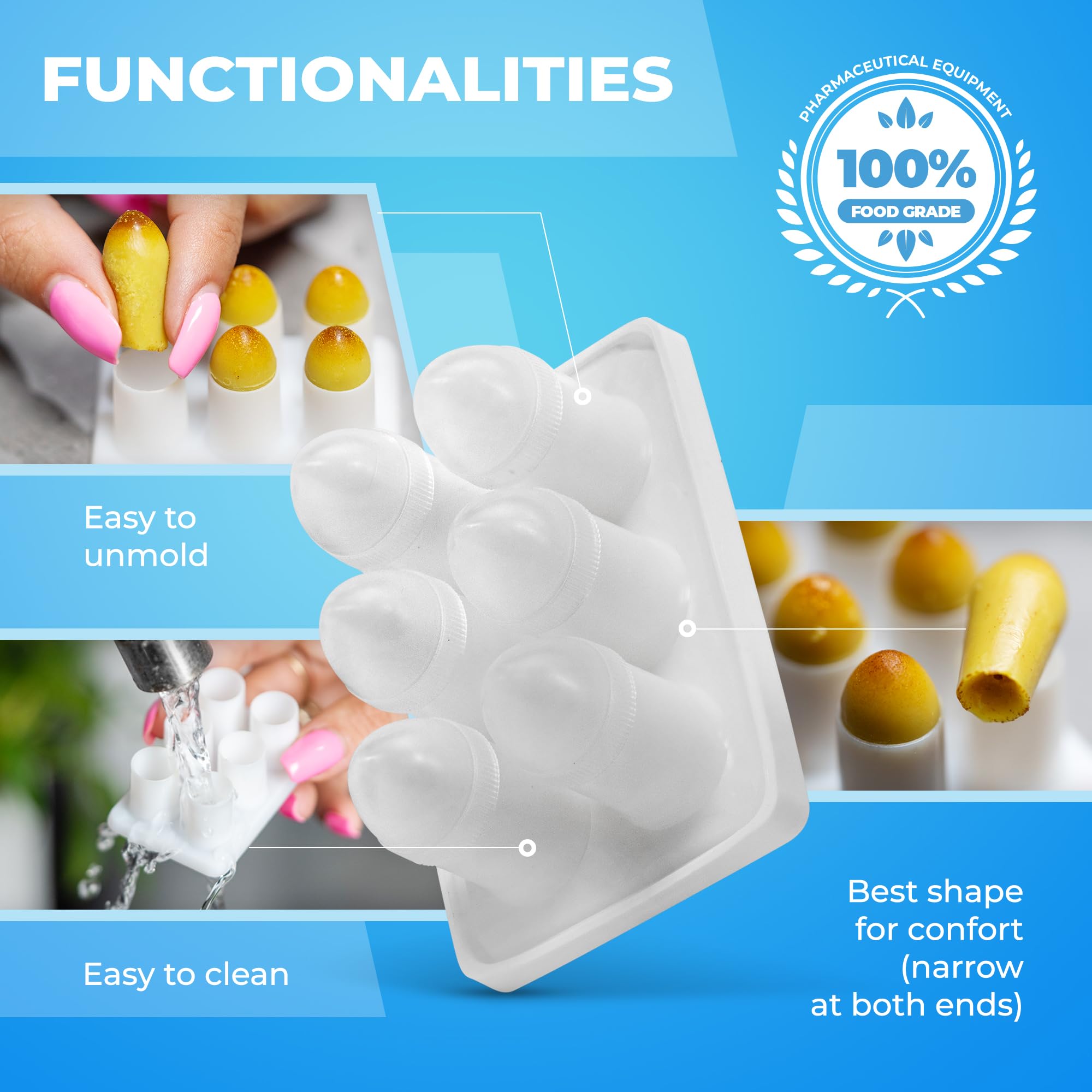 Suppository Molds Kit - Made in France, 3 Sizes (1ml, 2ml, 3ml), Reusable Suppositories Mold - 4 Trays Hoxycom uk supplements