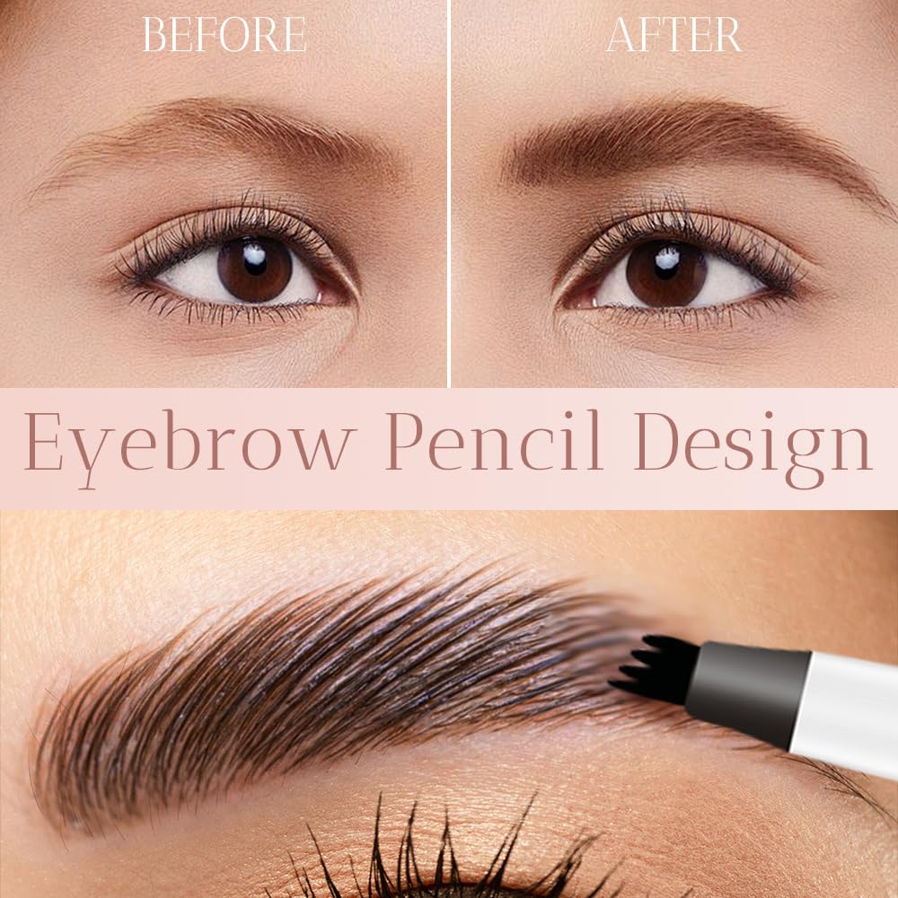 2PCS New Waterproof Brow Pencil with Micro-Fork Tip, 3D Magic Eyebrow Pencil 4-Head Split Waterproof Long-lasting,Fine Stroke Eyebrow Pen Makeup Eyebrow Pencils Stay on All Day (Brown) Generic uk supplements