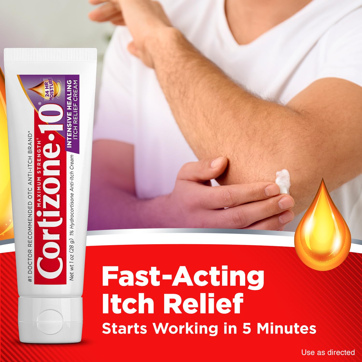 Cortizone-10 Maximum Strength Intensive Healing Itch Relief Cream, 1% Hydrocortisone, Fast-Acting, Anti-Itch Cream for Bug Bites, Rash, Eczema, Psoriasis, Poison Ivy, Oak, Sumac & More, 1 oz Cortizone 10 uk supplements