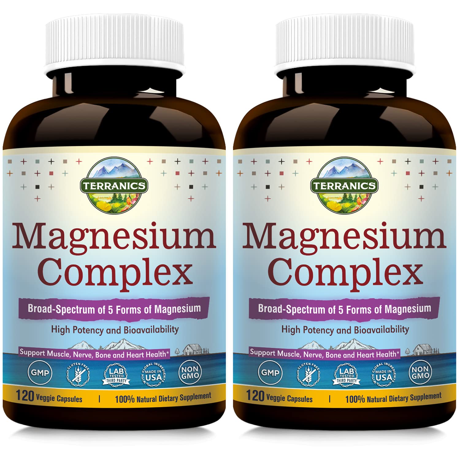 Terranics Magnesium Complex, Total 240 Capsules, Max Absorption, Glycinate, Citrate Terranics uk supplements