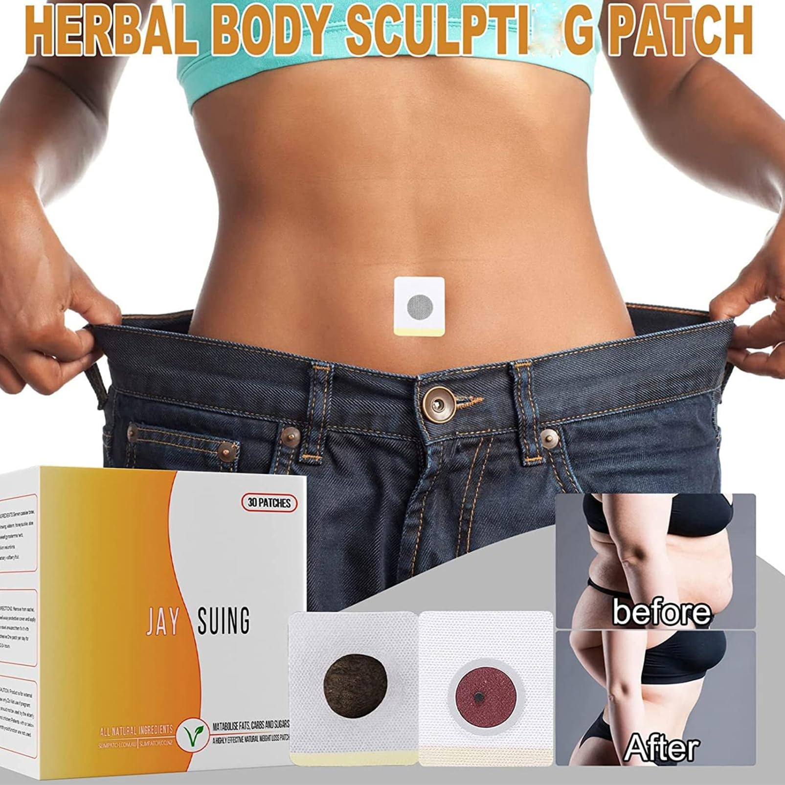 30Pcs Belly Patch, Waterproof Stickers for Women Girls, Natural Belly Sticker for Women and Men Rosarden uk supplements