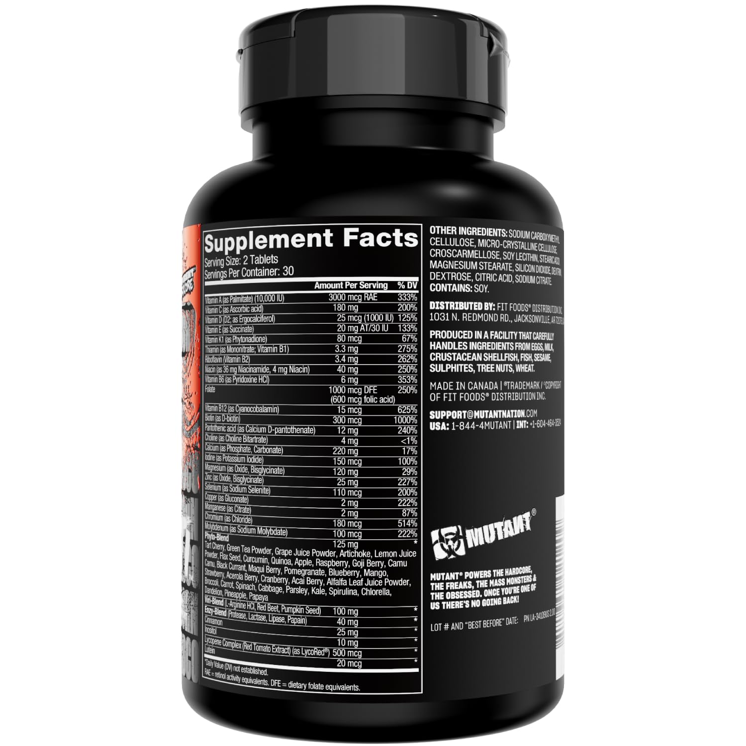 Mutant Multi - High Potency Vitamins with 75+ Ingredients Specifically Formulated for Heavy Lifting, 60 Tablets Mutant uk supplements