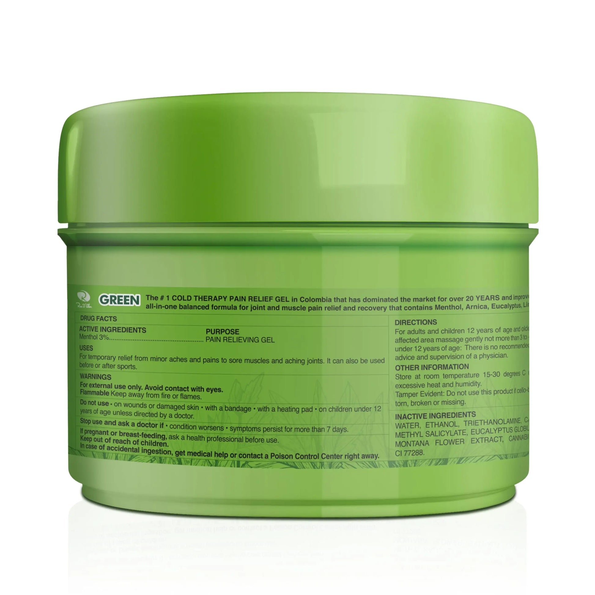 Ross D'Elen Green Menthol Gel - Large Size Single Pack ROSS D'ELEN uk supplements