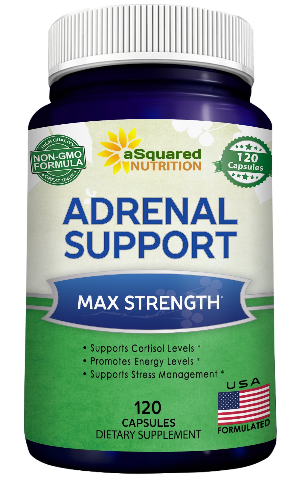 aSquared Nutrition Adrenal Support & Cortisol Manager Supplement (120 Capsules)-Adrenal Health w/Vitamin C Complex Pills to Support Fatigue & Stress Relief-Ashwagandha, L-Tyrosine, Rhodiola & Ginseng aSquared Nutrition uk supplements